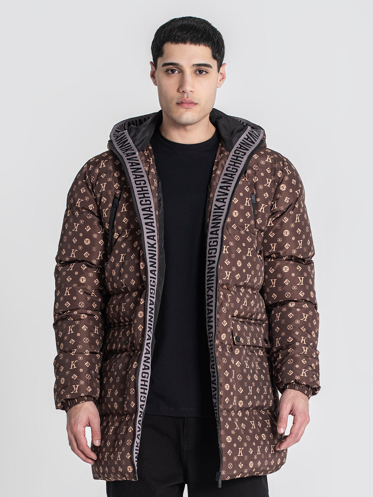 overcoats / Brown Logomania Puffer Coat