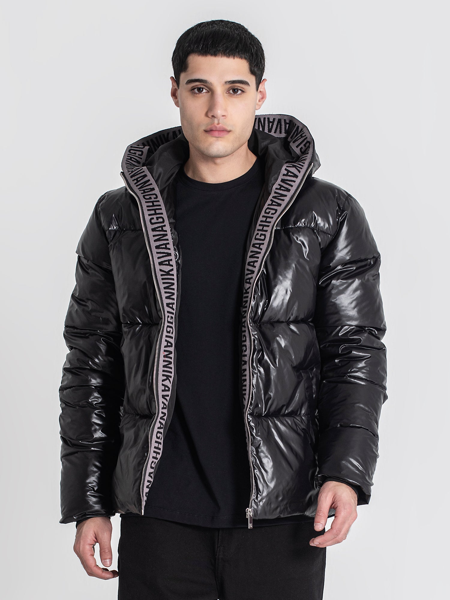 Black Tape Puffer Jacket