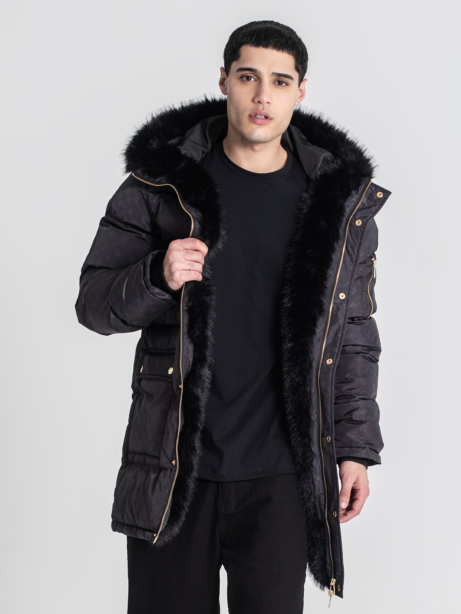 Black Logomania Coat