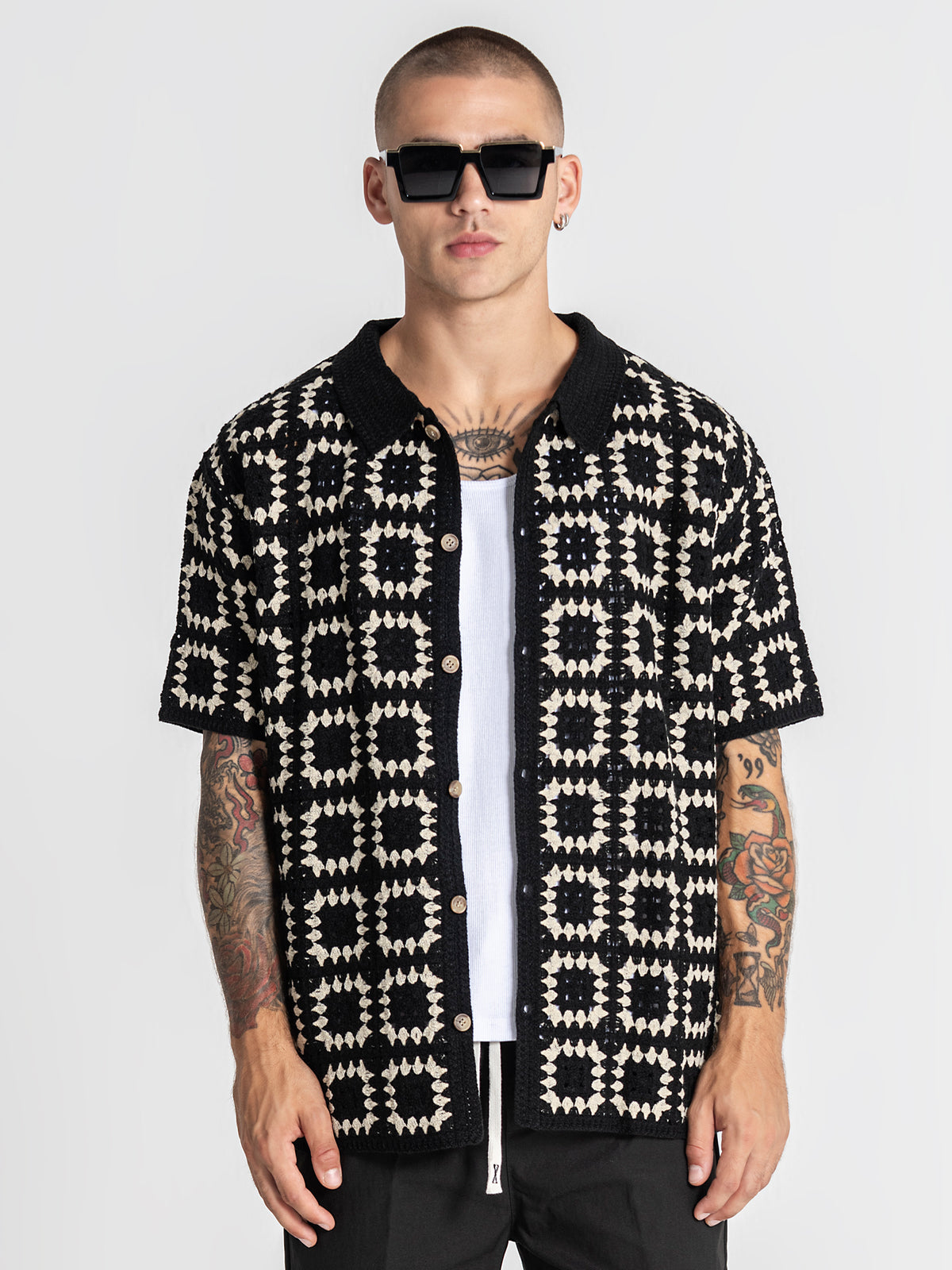 shirts / Black Nature Knit Shirt
