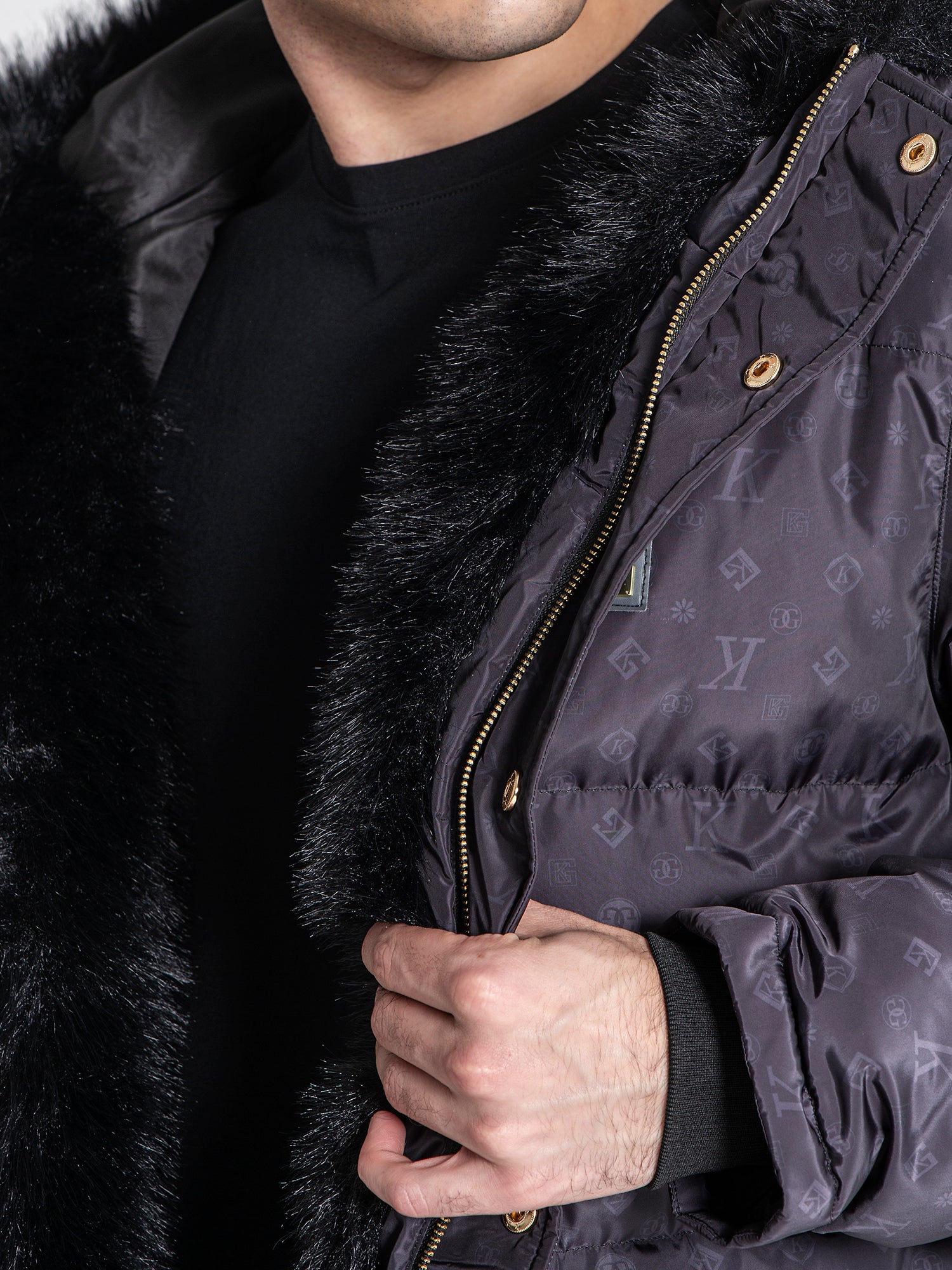 overcoats / Black Logomania Coat