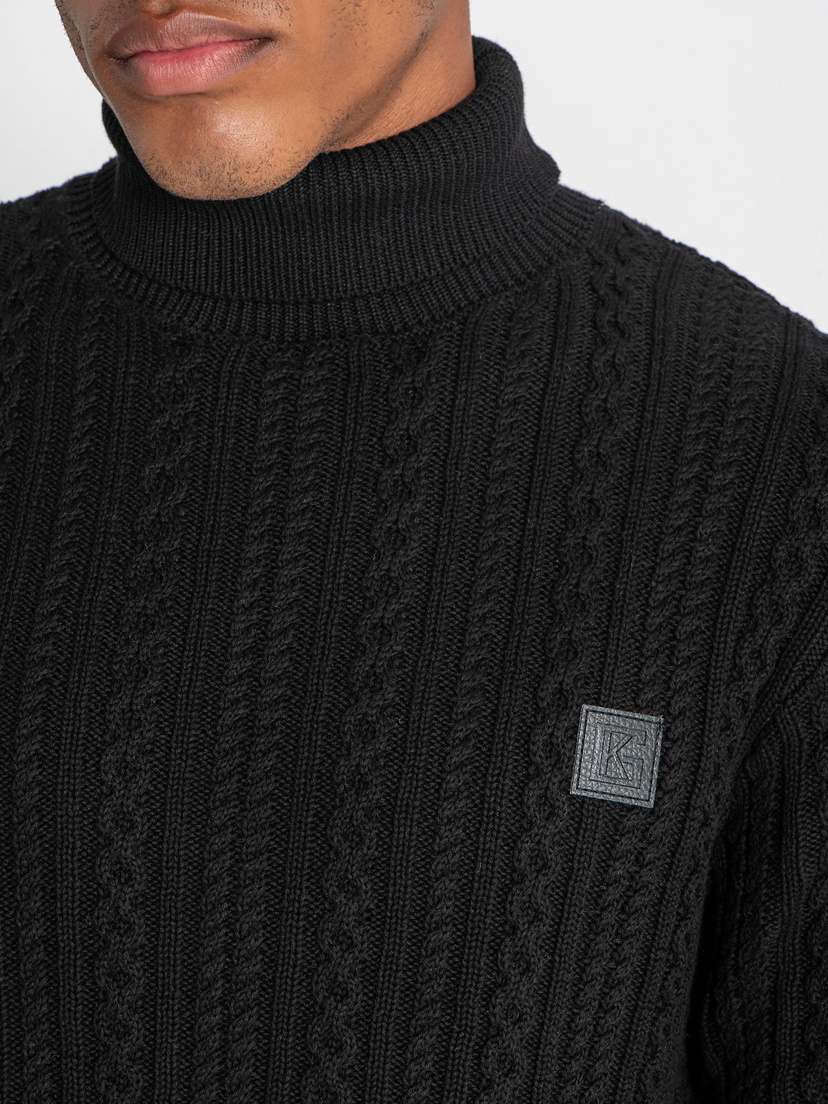 sweats / Black Core Knit Turtleneck