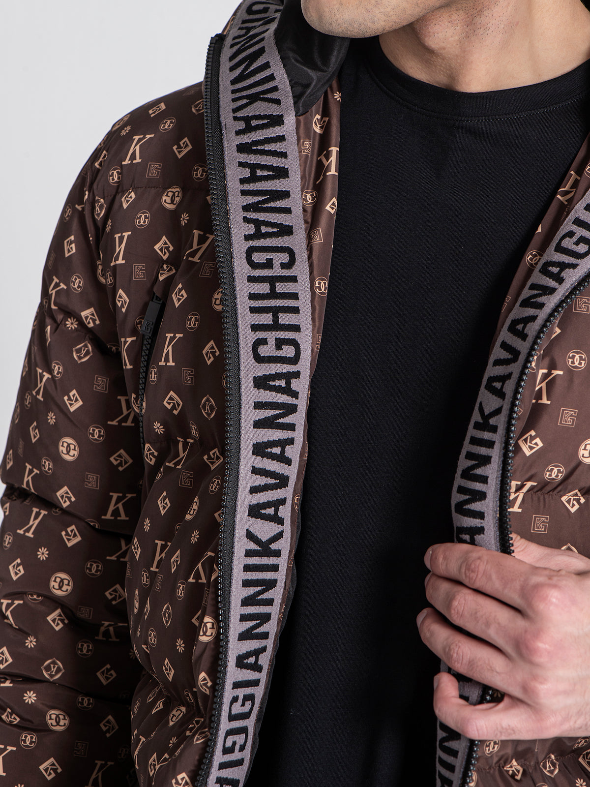 overcoats / Brown Logomania Puffer Coat