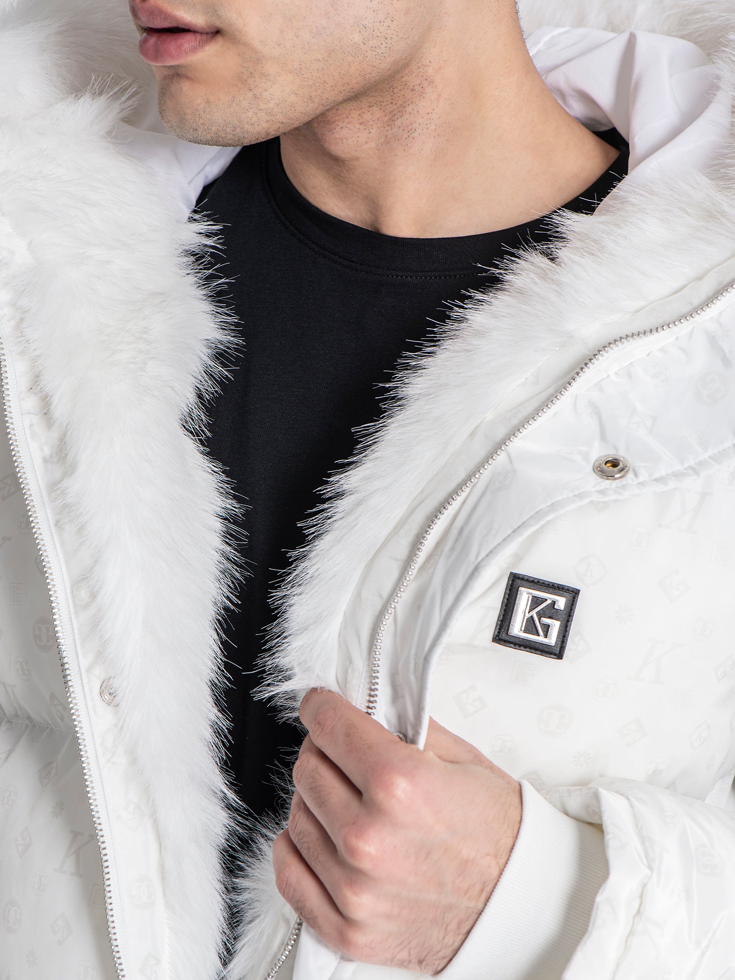 overcoats / White Logomania Coat