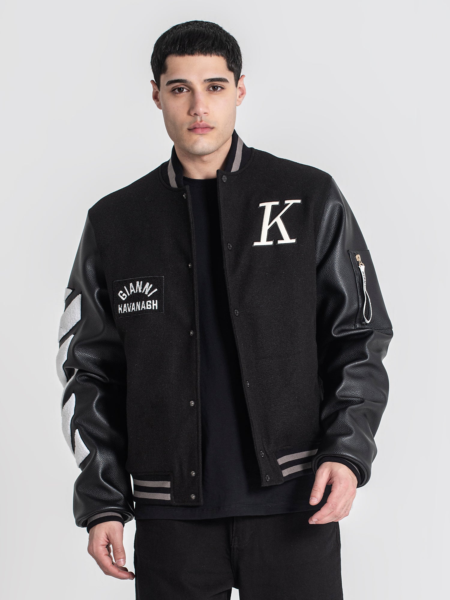 bombers / Black Varsity Bomber Jacket