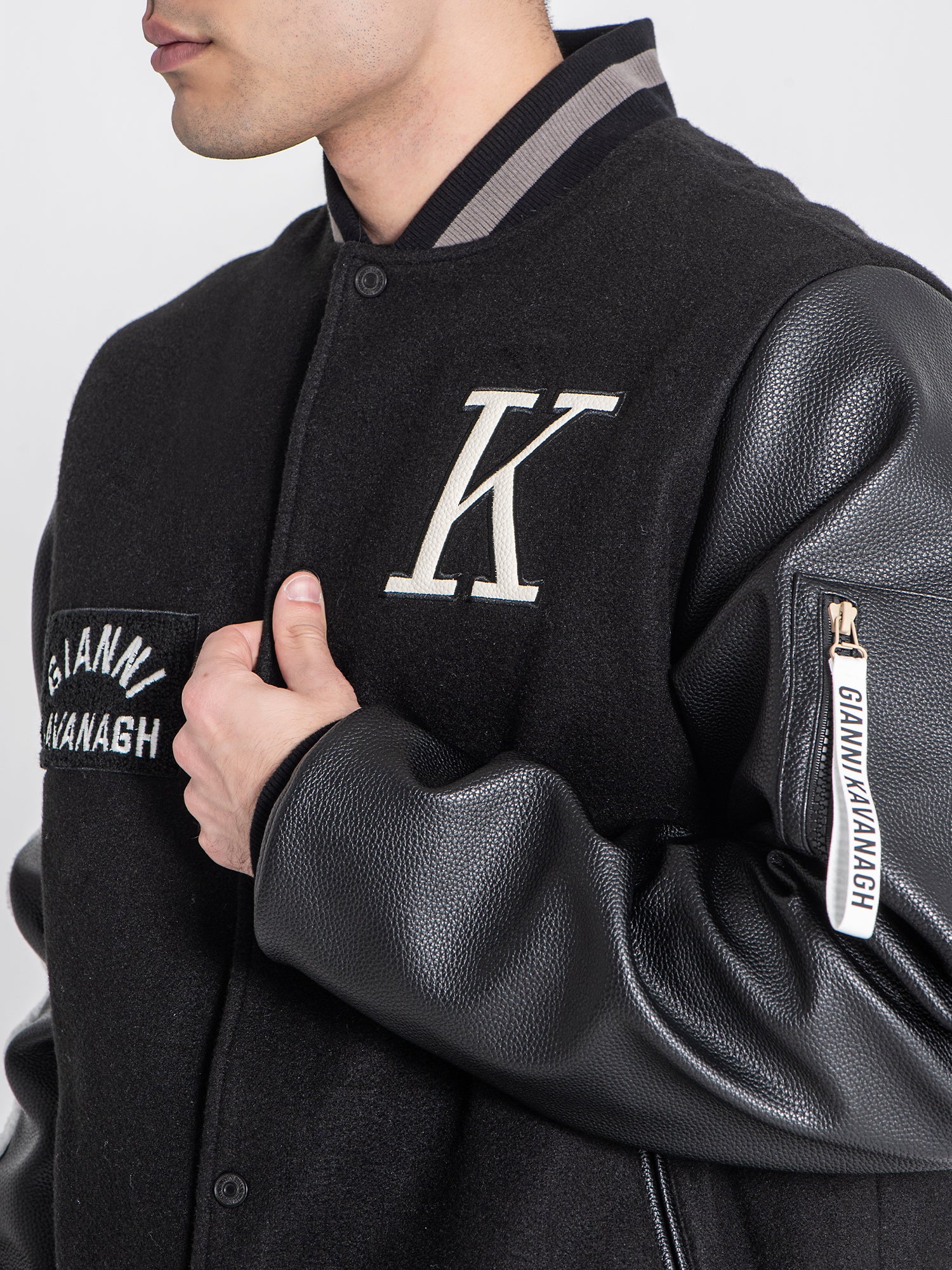 bombers / Black Varsity Bomber Jacket