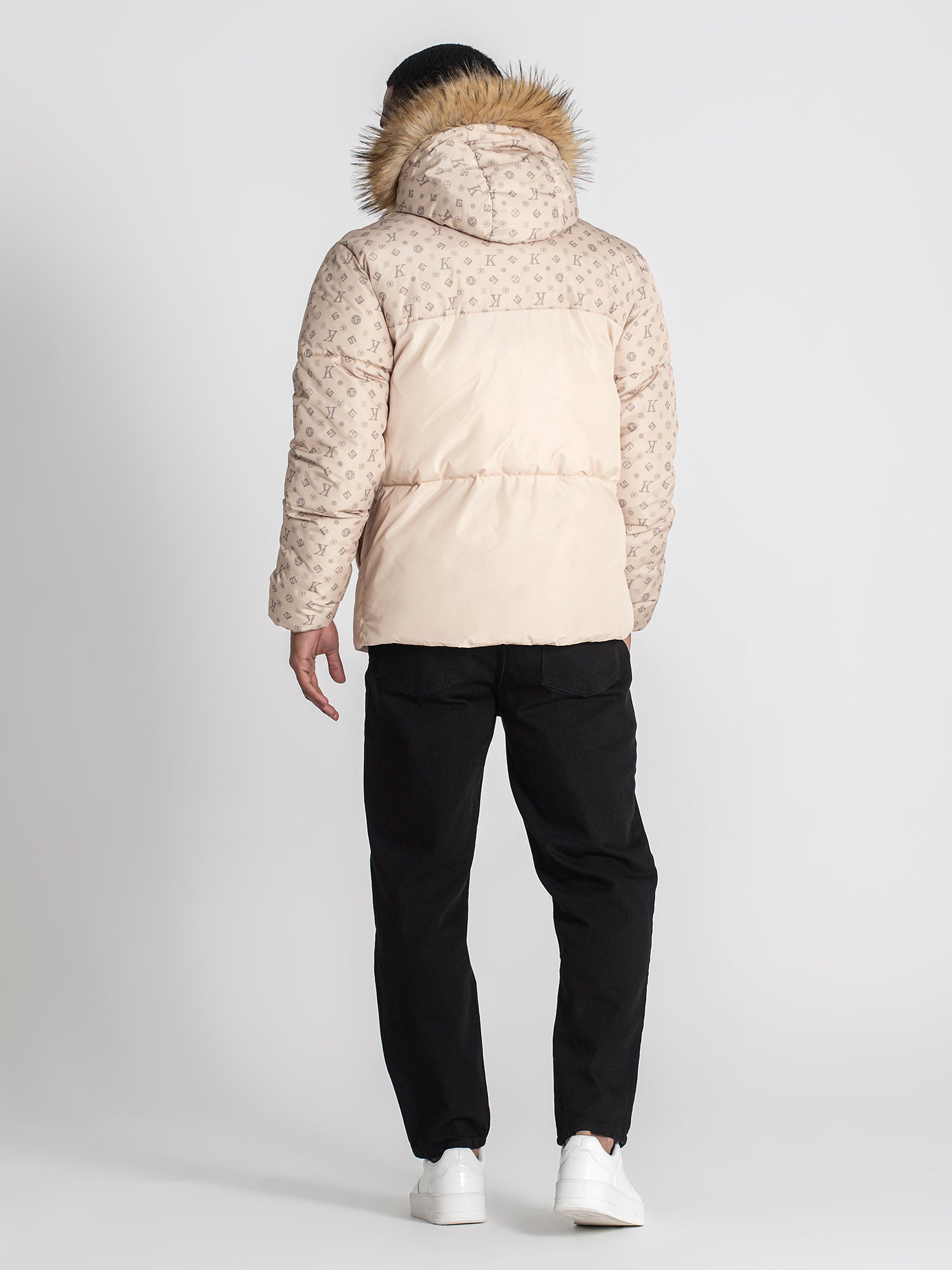 puffers / Beige Logomania Puffer Jacket