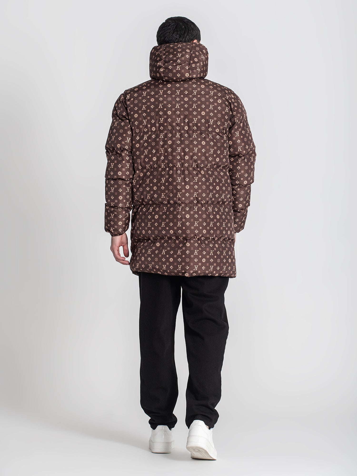 overcoats / Brown Logomania Puffer Coat