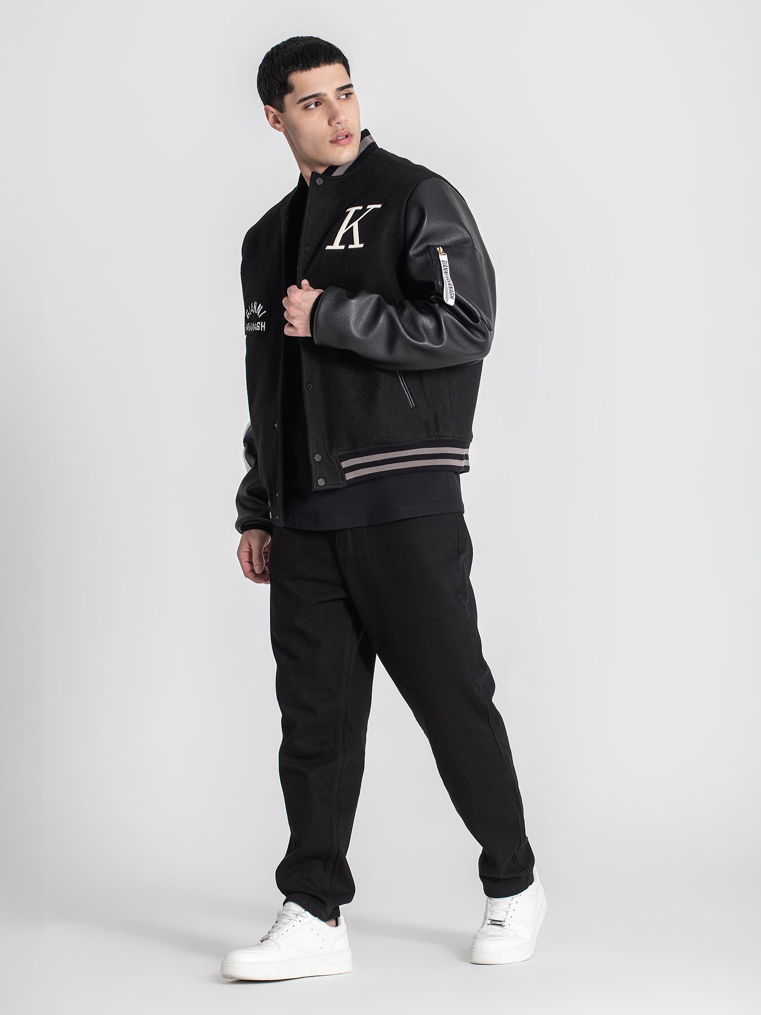 bombers / Black Varsity Bomber Jacket
