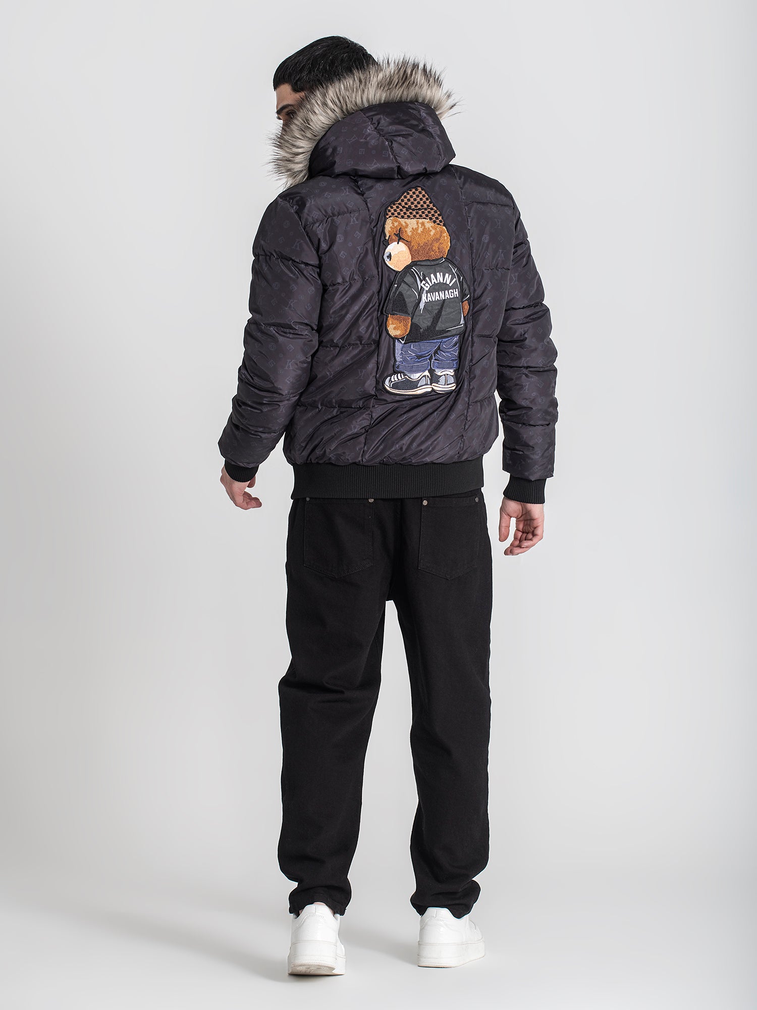 puffers / Black Logomania Bear Puffer Jacket