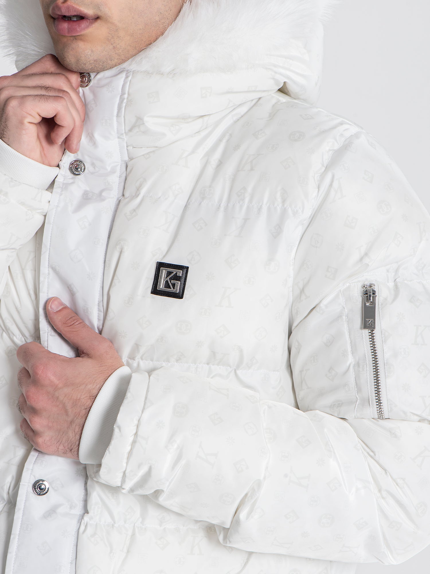 overcoats / White Logomania Coat