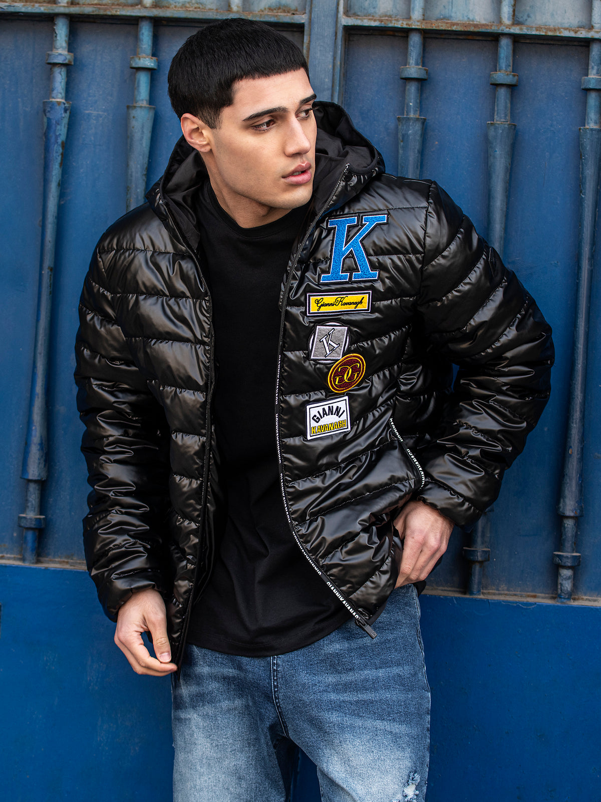 Black Collage Hoodie Jacket