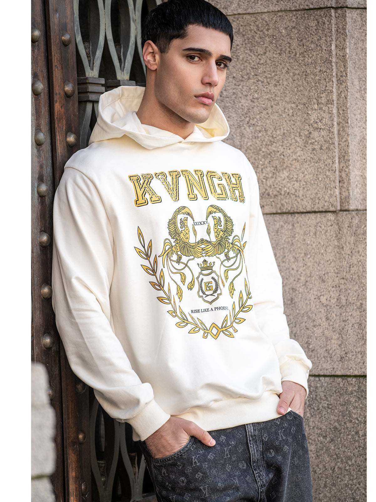 Beige Phoenix Hoodie