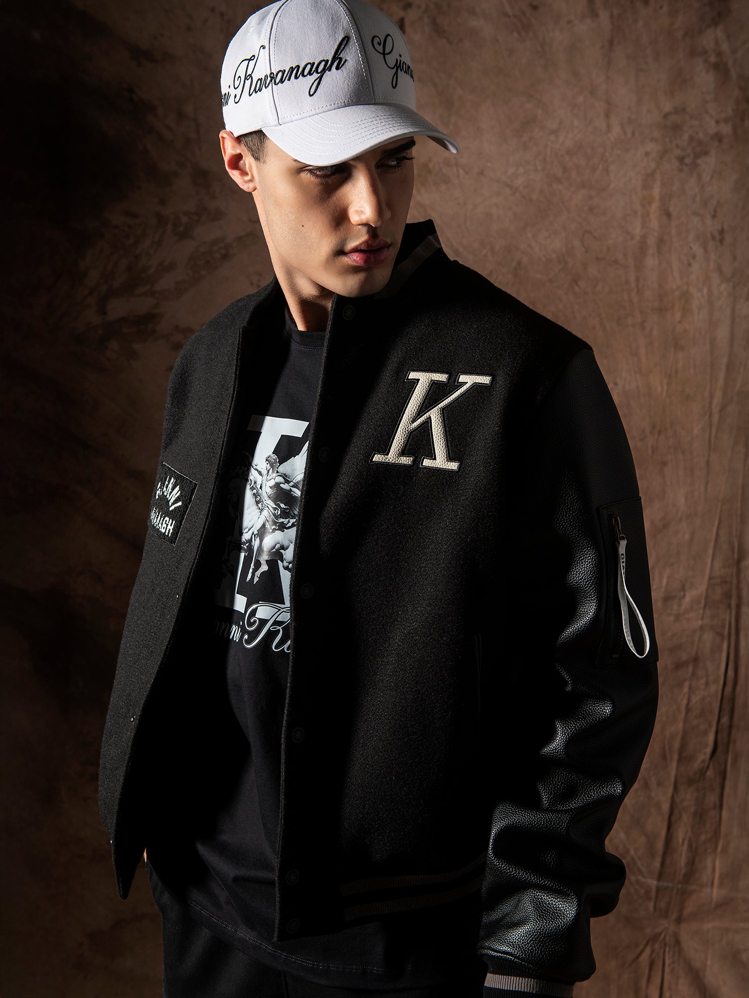 Black Varsity Bomber Jacket