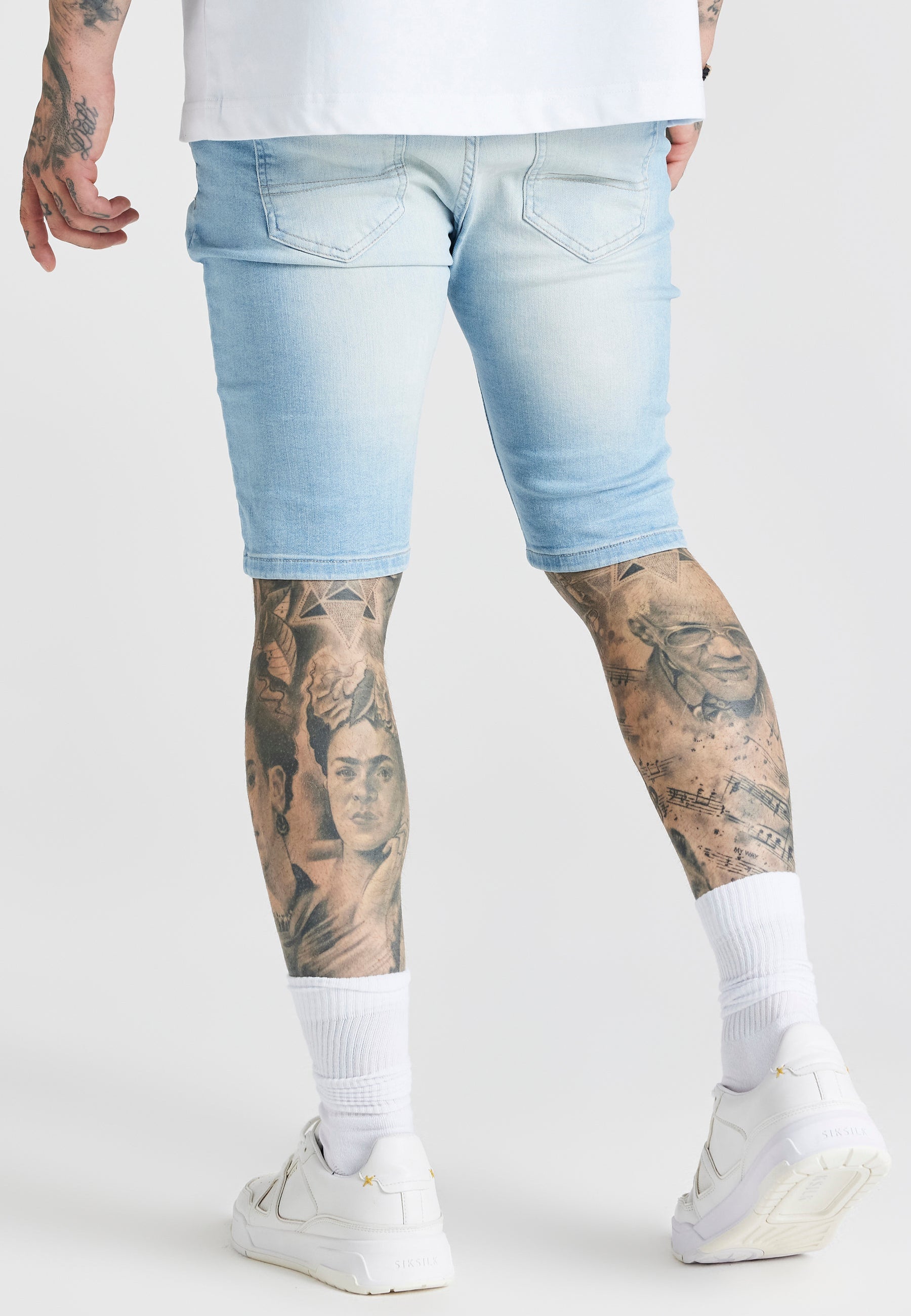 Blue Distressed Denim Short (3)