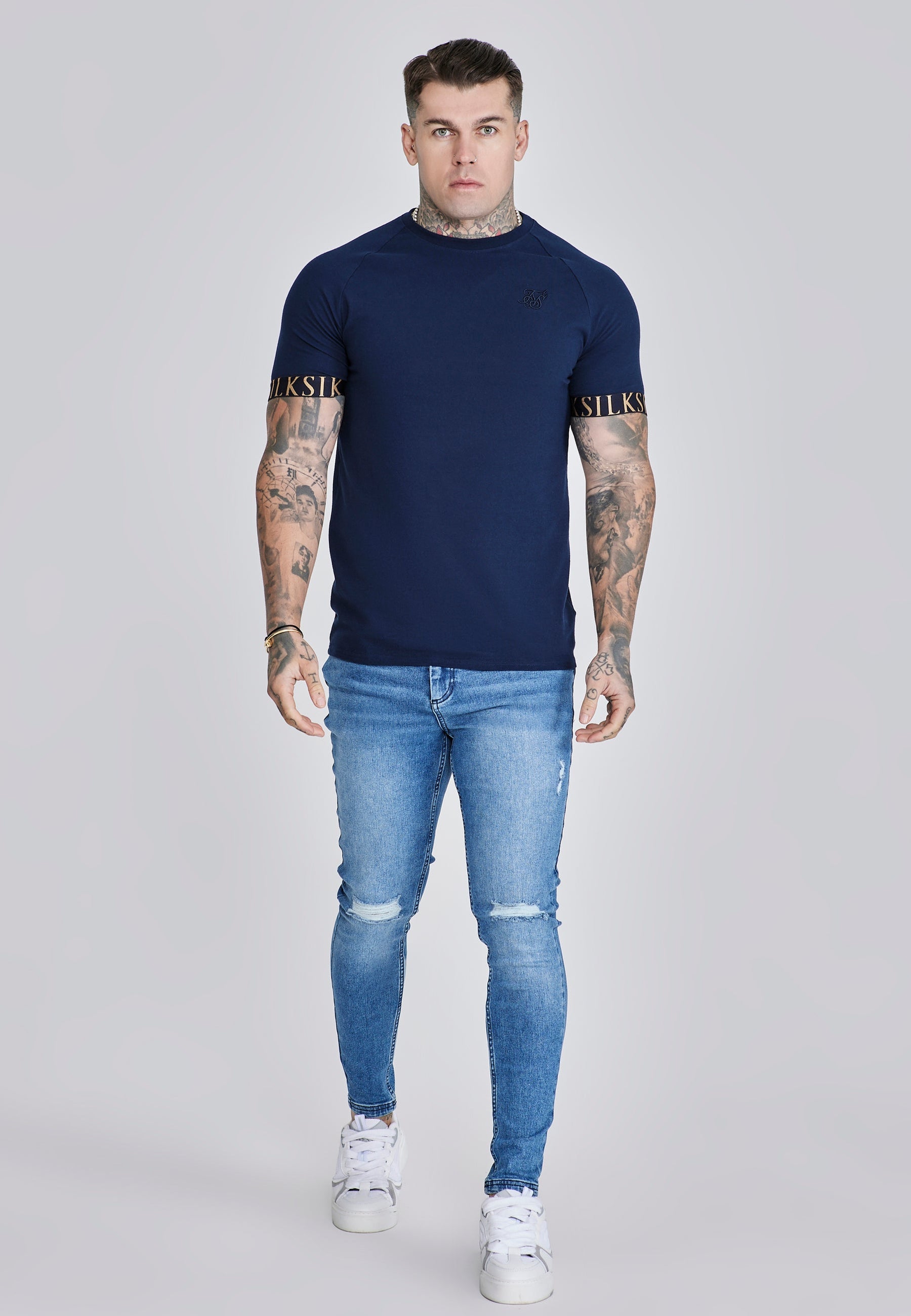Blue Distressed Skinny Jeans (3)