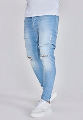 Blue Distressed Skinny Jeans
