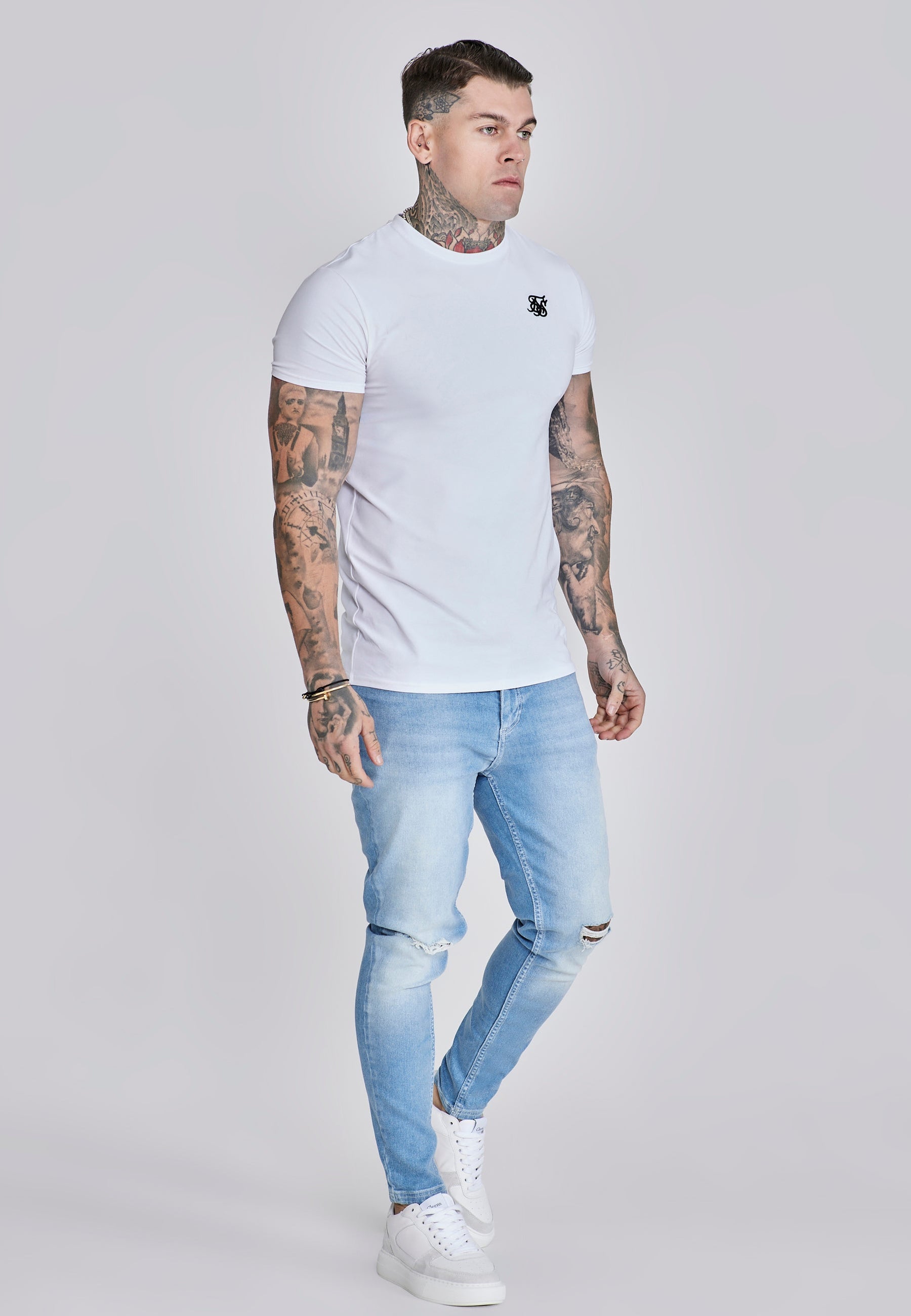 Blue Distressed Skinny Jeans (4)