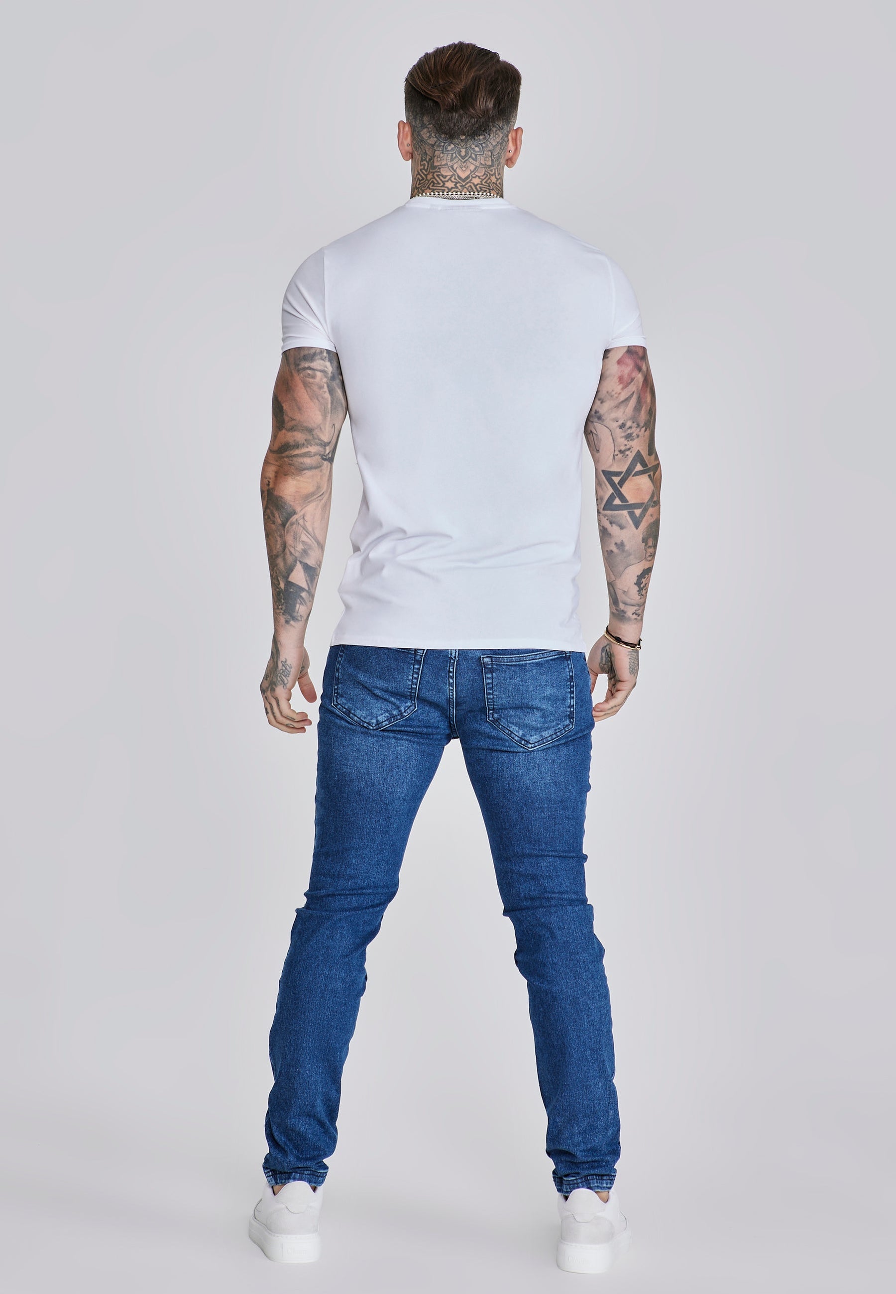 Blue Distressed Slim Fit Jeans (4)