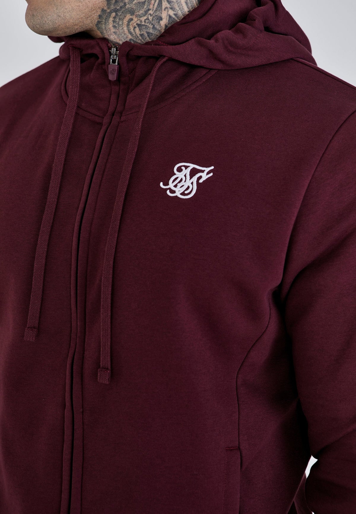 Burgundy Essentials Full Zip Hoodie (2)