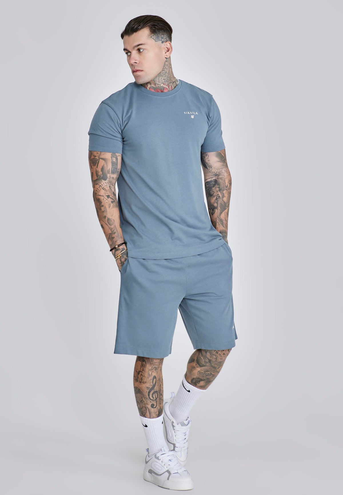 Grey T-Shirt and Shorts Set