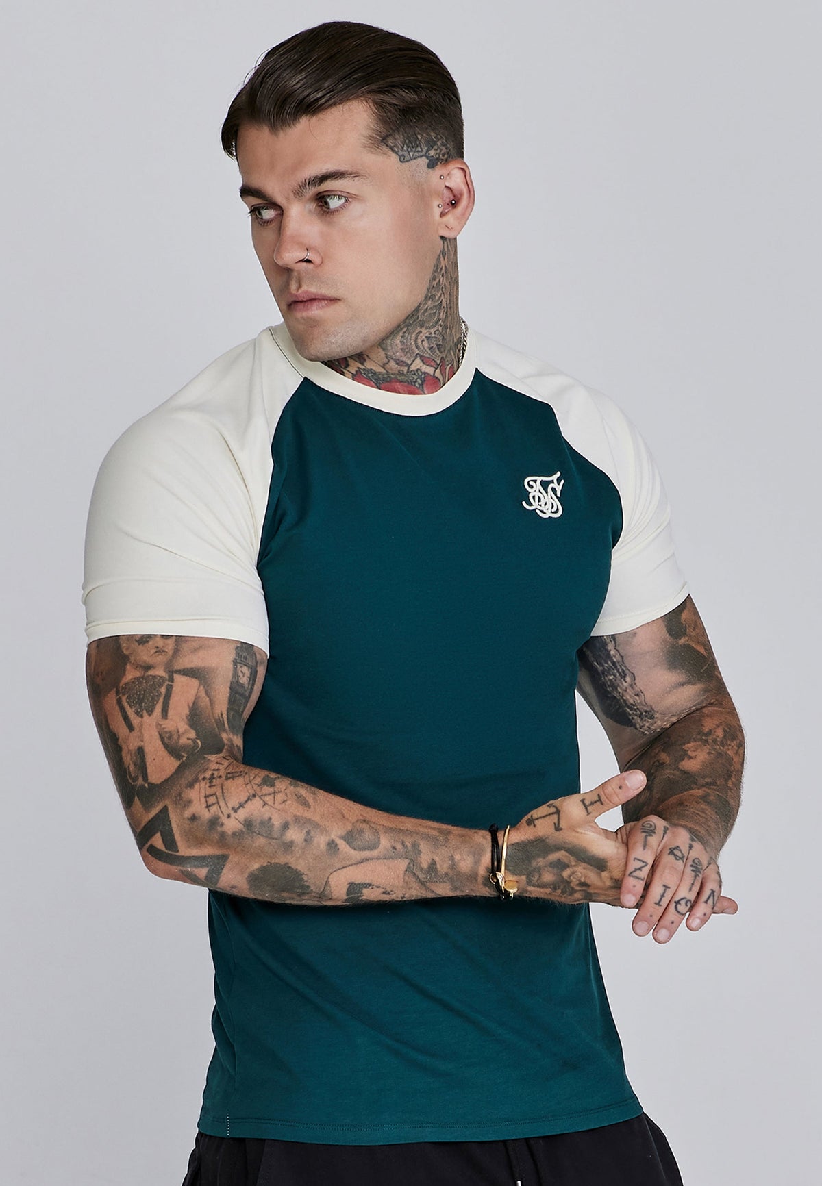 Green Ecru Raglan T-Shirt