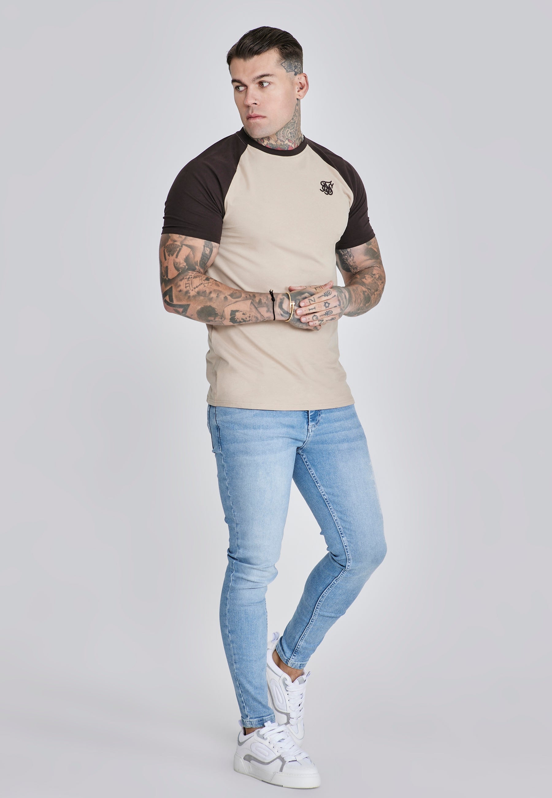 Beige Brown Raglan T-Shirt (3)