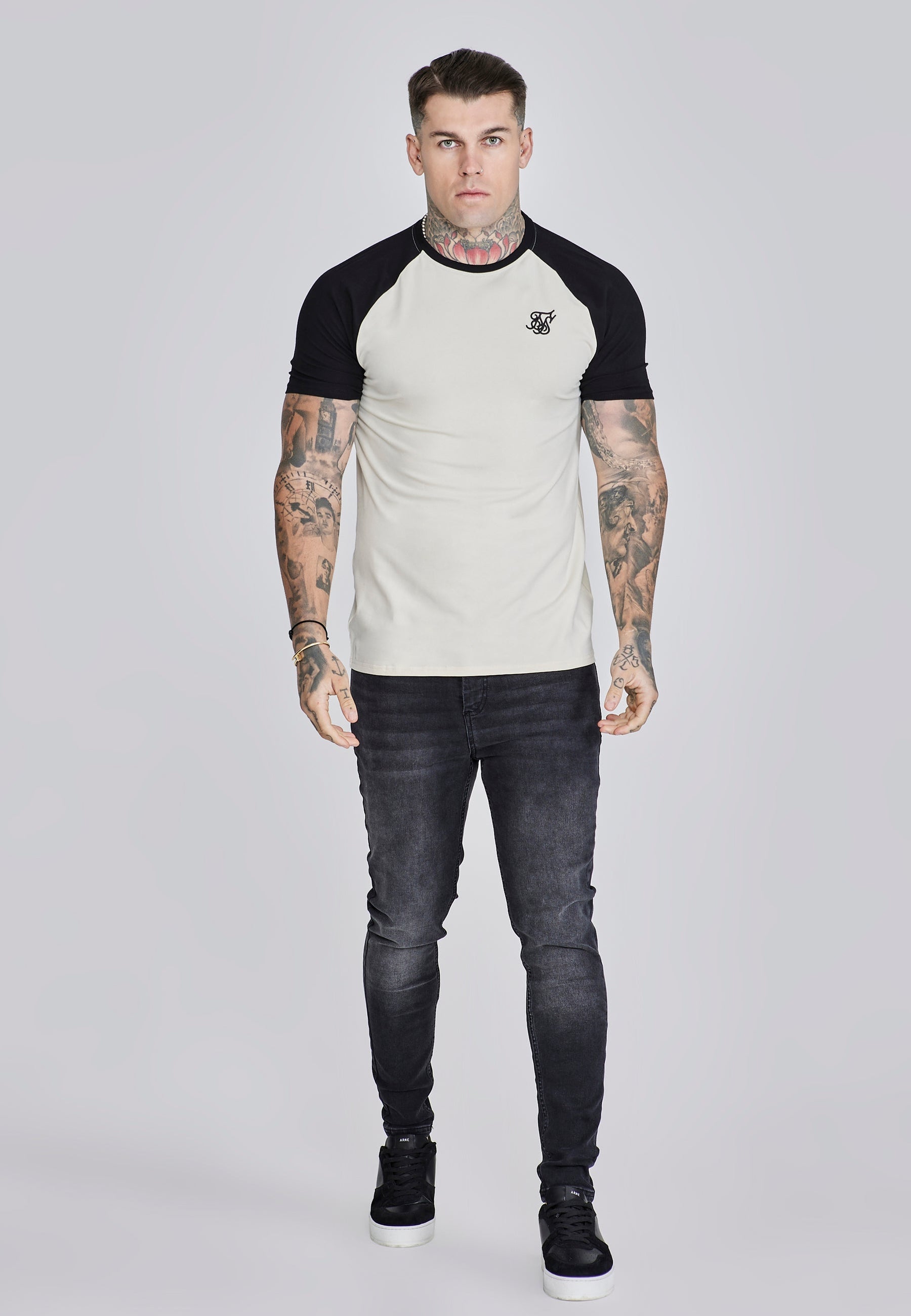 Ecru Black Raglan T-Shirt (2)