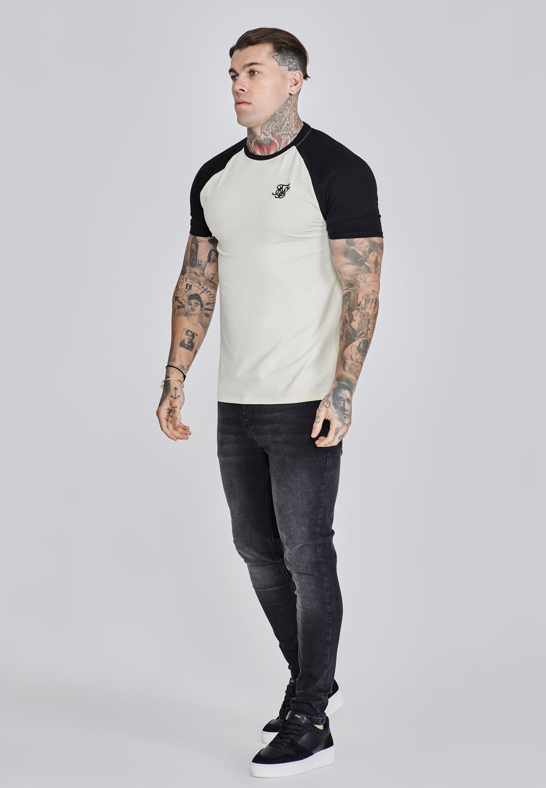 Ecru Black Raglan T-Shirt (3)
