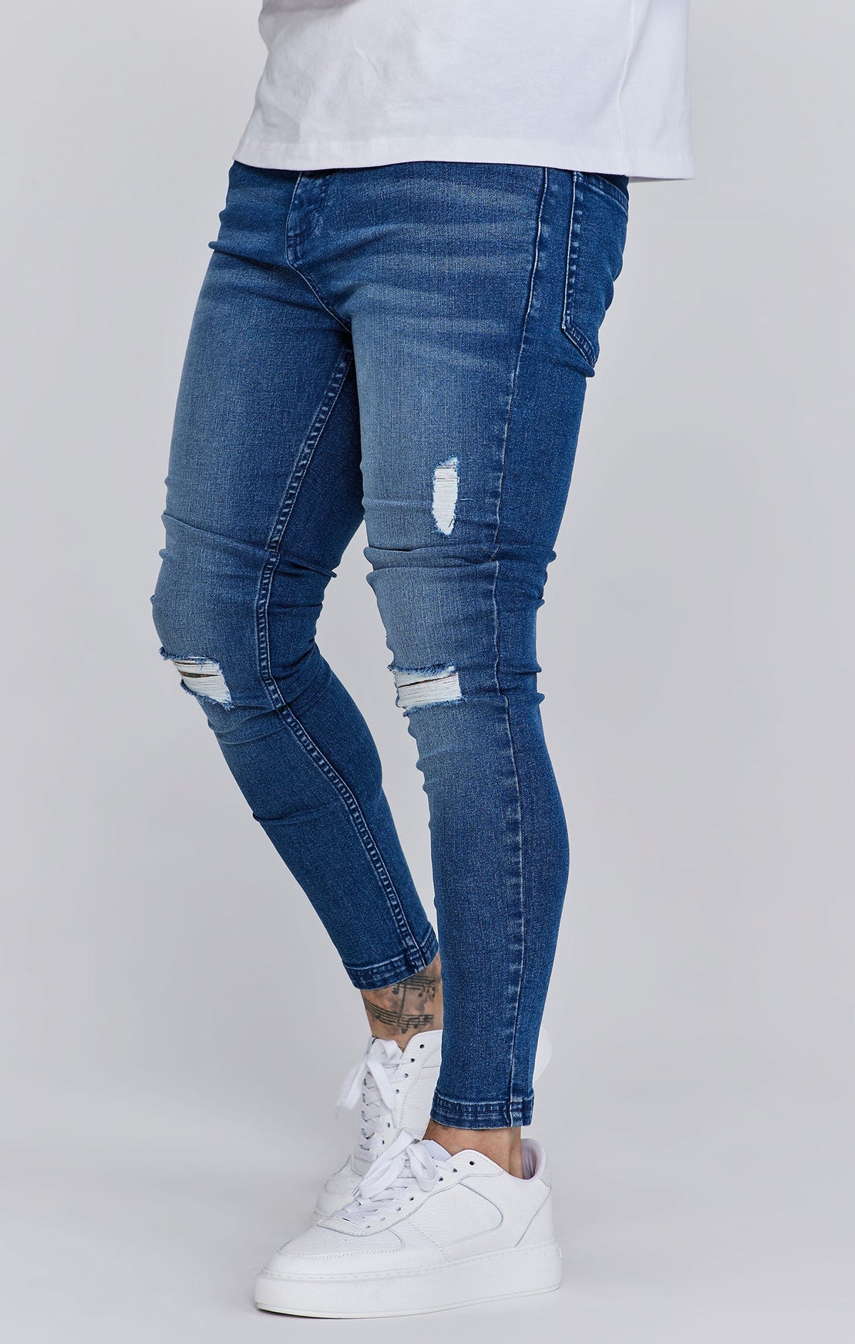 Blue Distressed Skinny Jeans