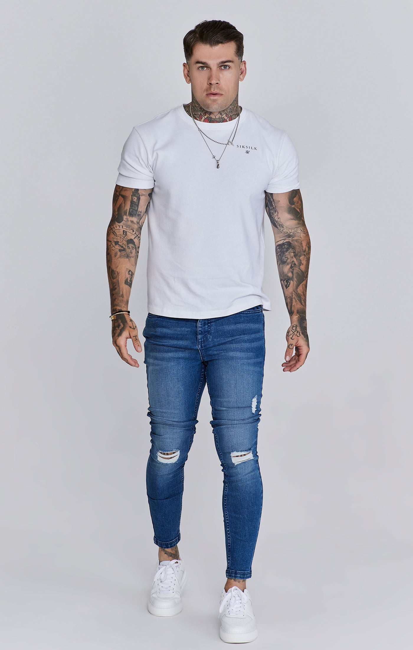 Blue Distressed Skinny Jeans (1)