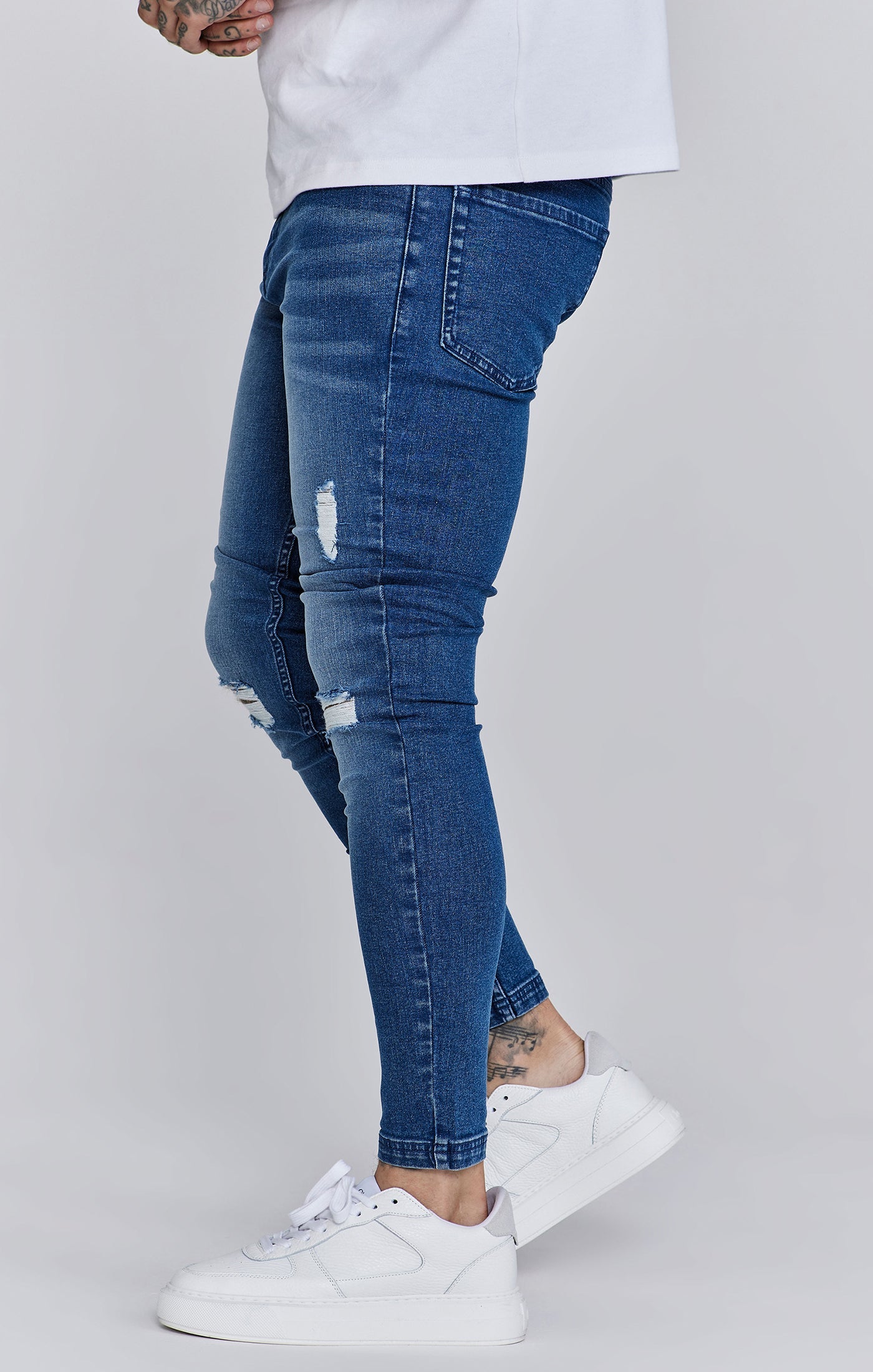 Blue Distressed Skinny Jeans (2)