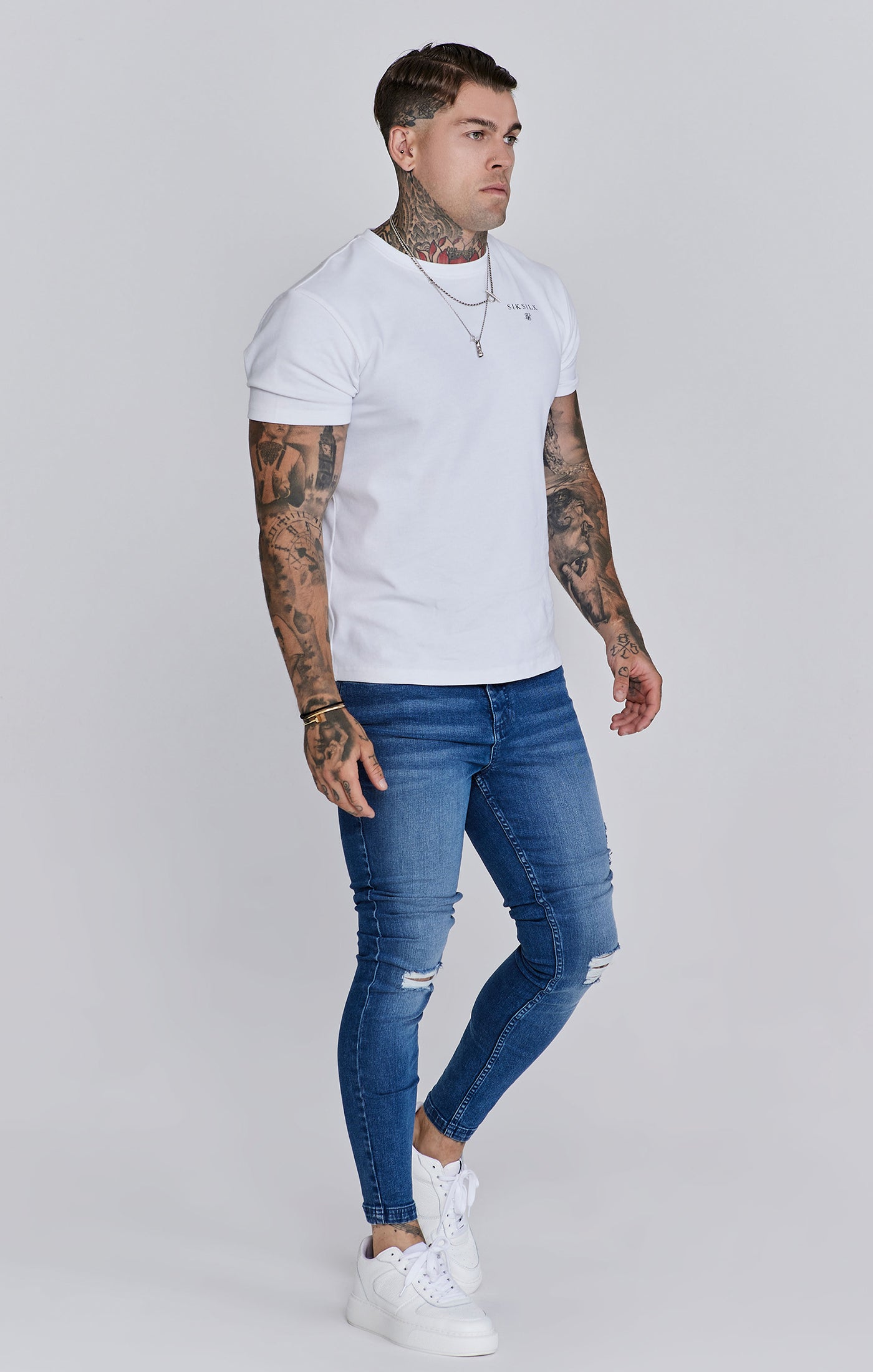 Blue Distressed Skinny Jeans (3)