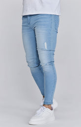 Blue Distressed Skinny Jeans