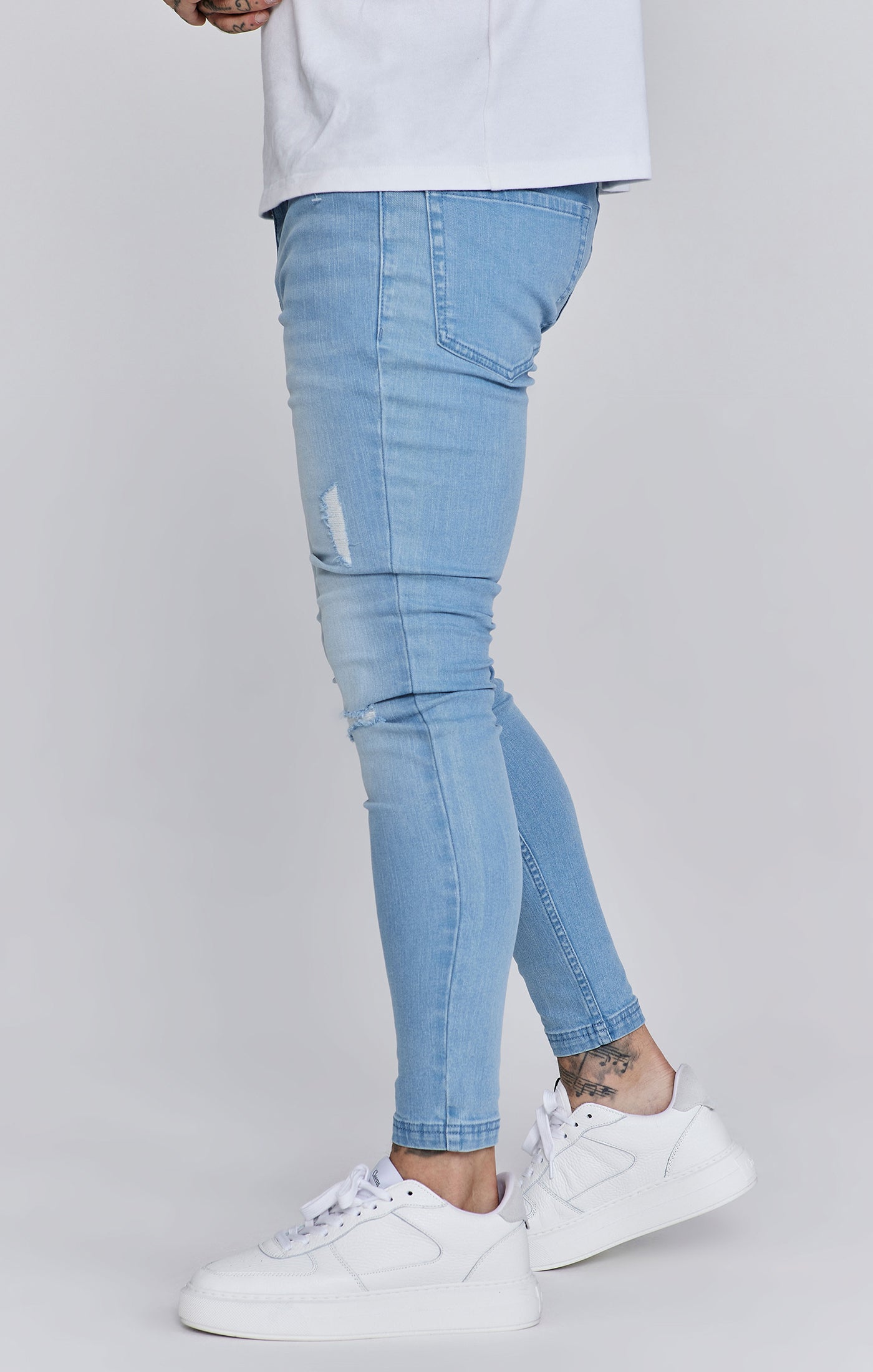 Blue Distressed Skinny Jeans (2)
