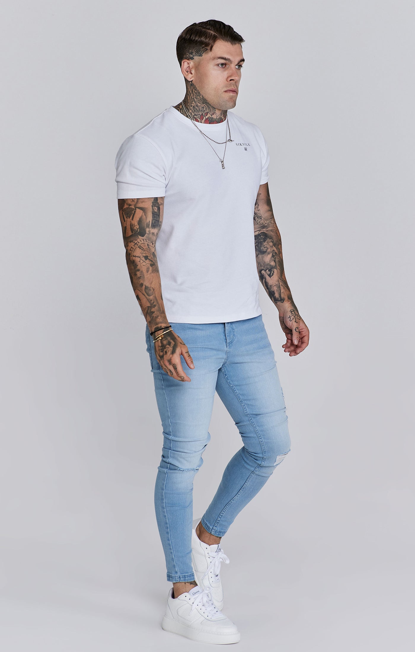 Blue Distressed Skinny Jeans (3)