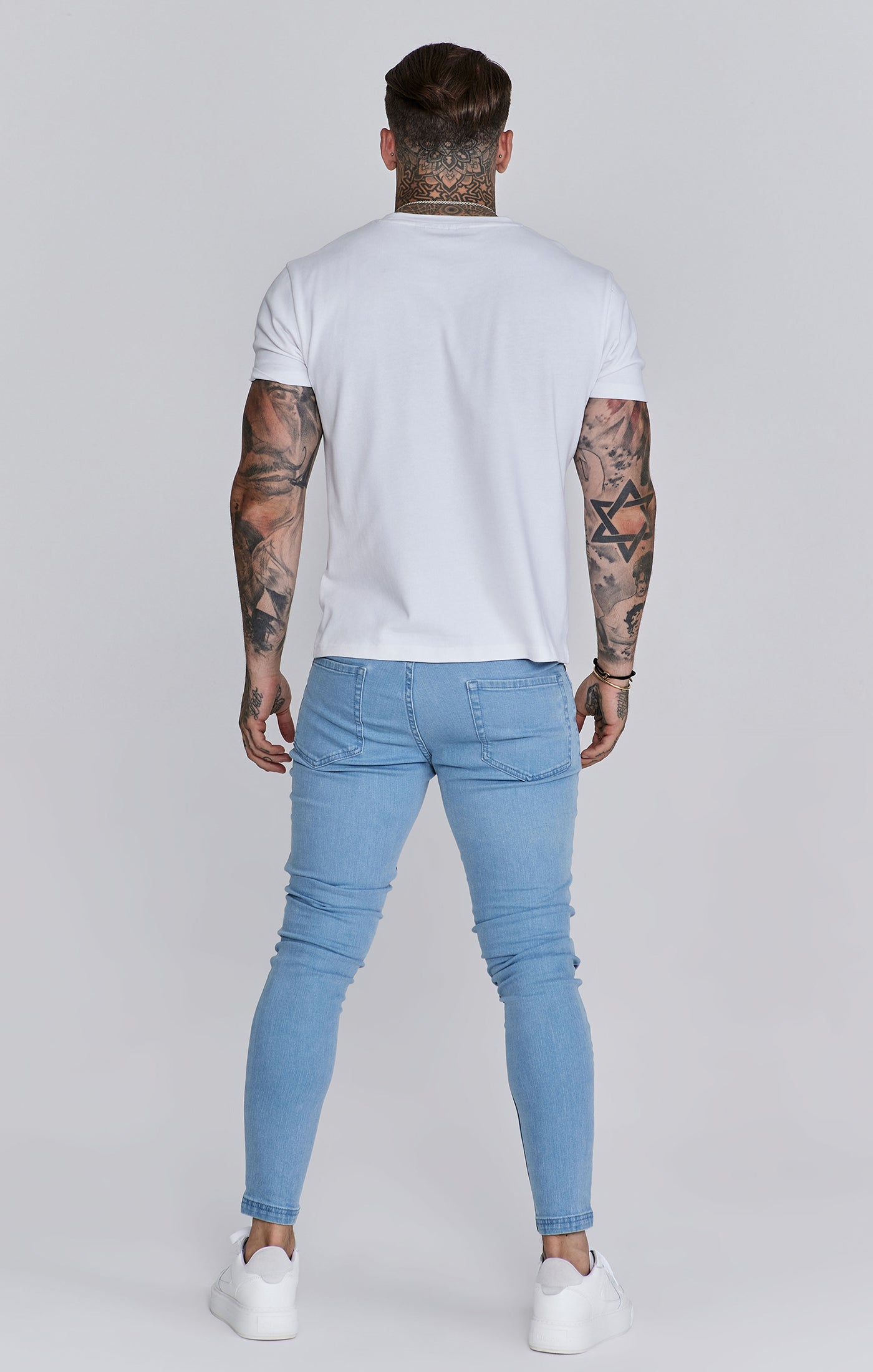 Blue Distressed Skinny Jeans (4)