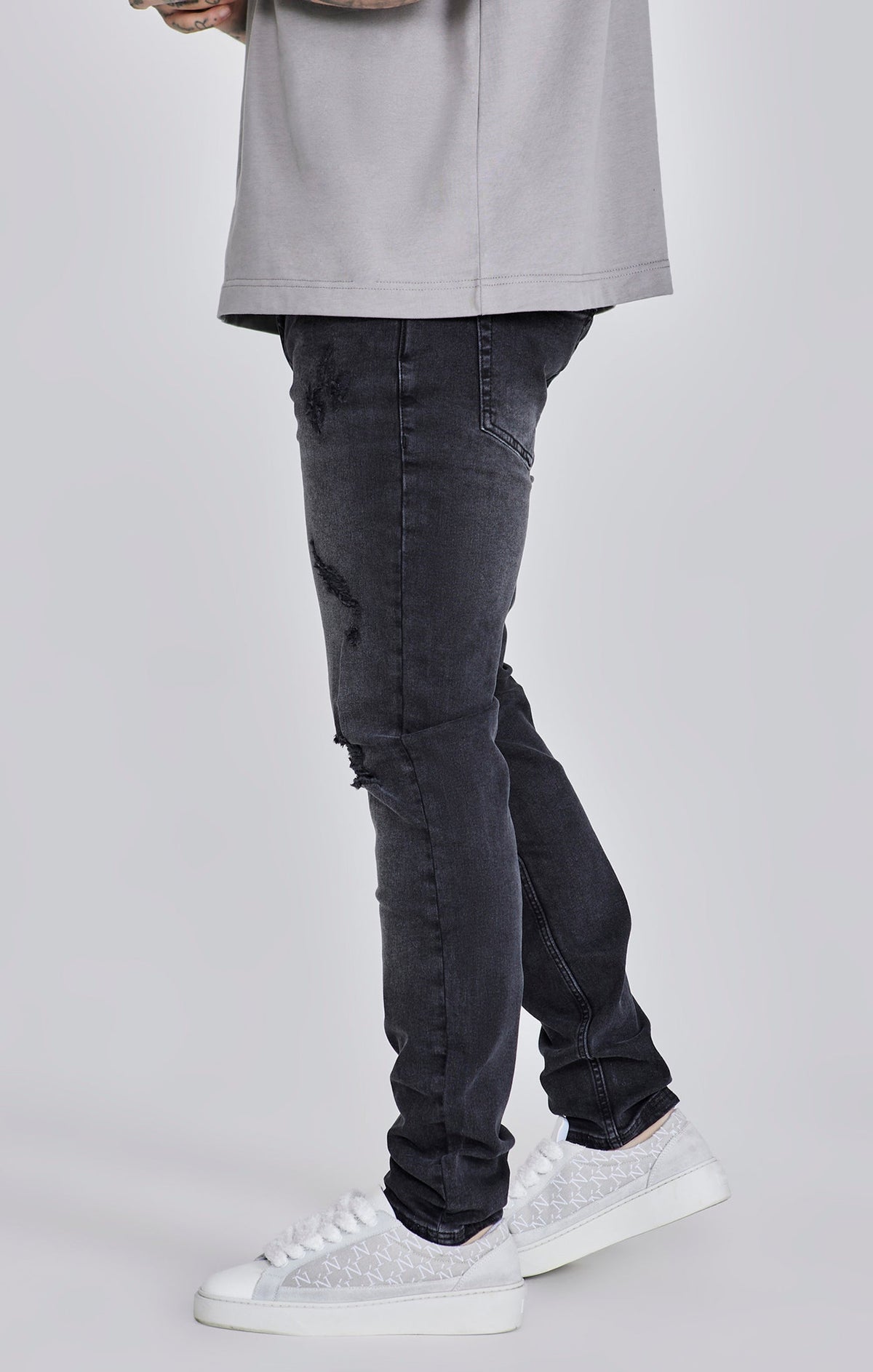 Black Distressed Slim Fit Jeans (1)