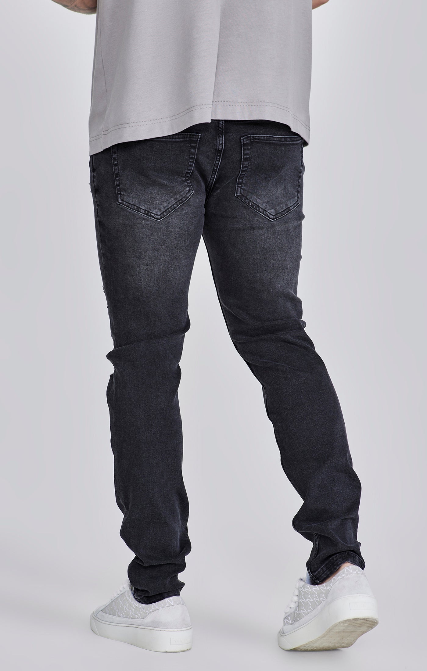 Black Distressed Slim Fit Jeans (2)