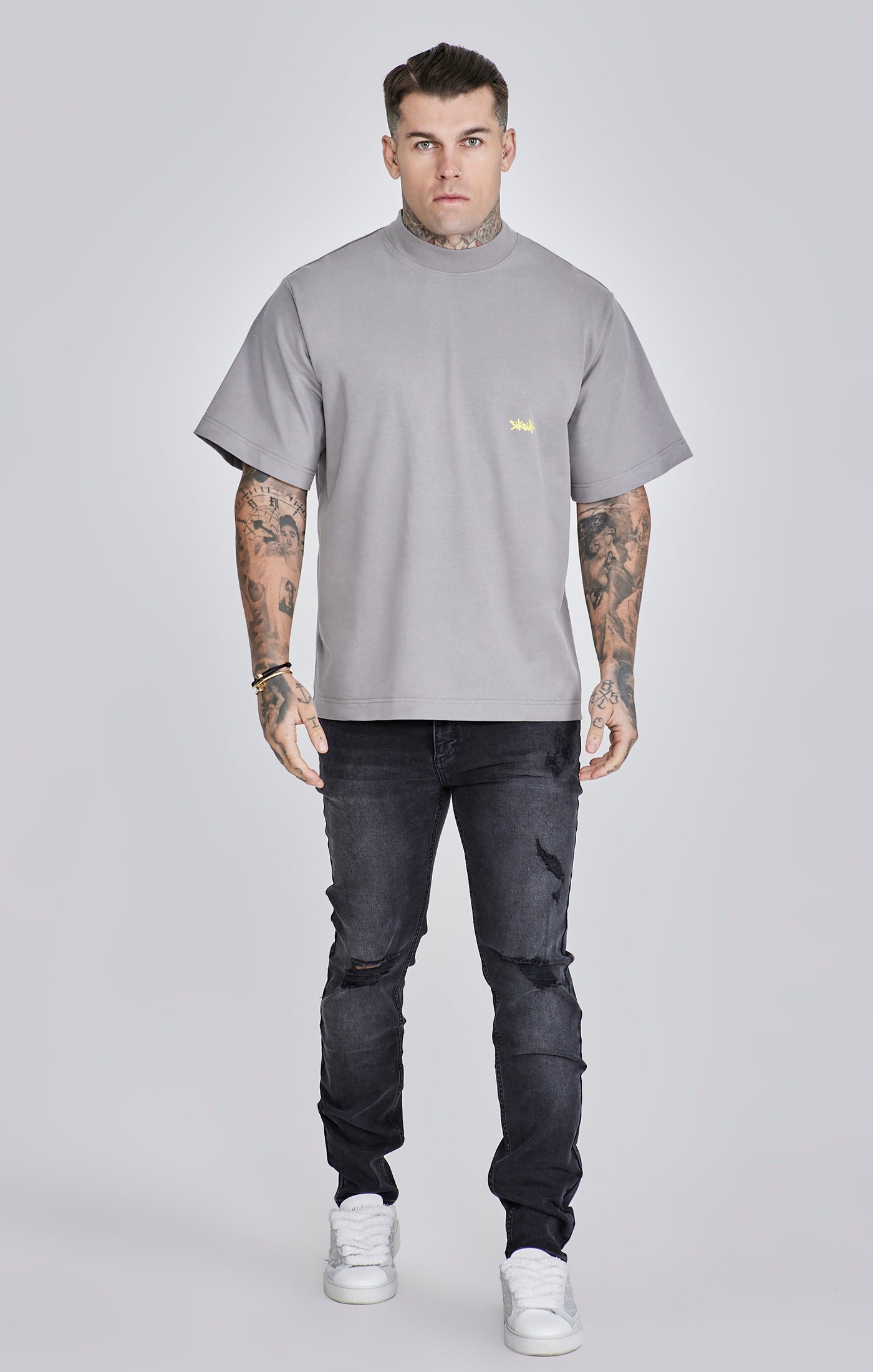 Black Distressed Slim Fit Jeans (3)