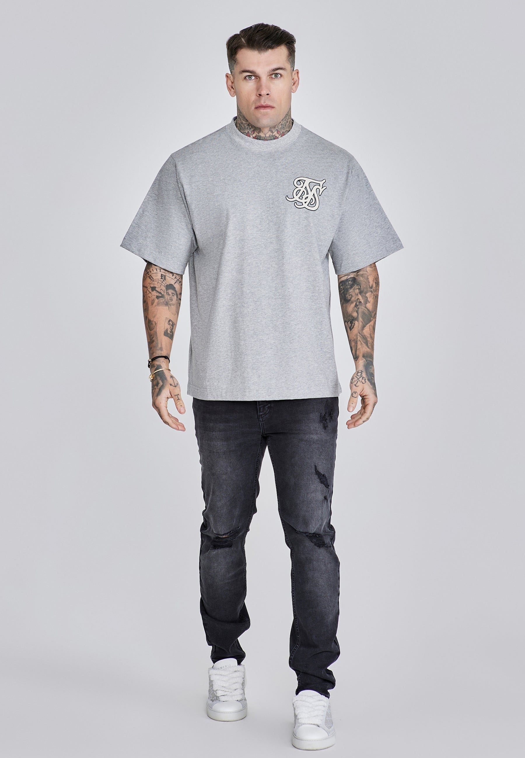 Grey Marl Logo T-Shirt (2)