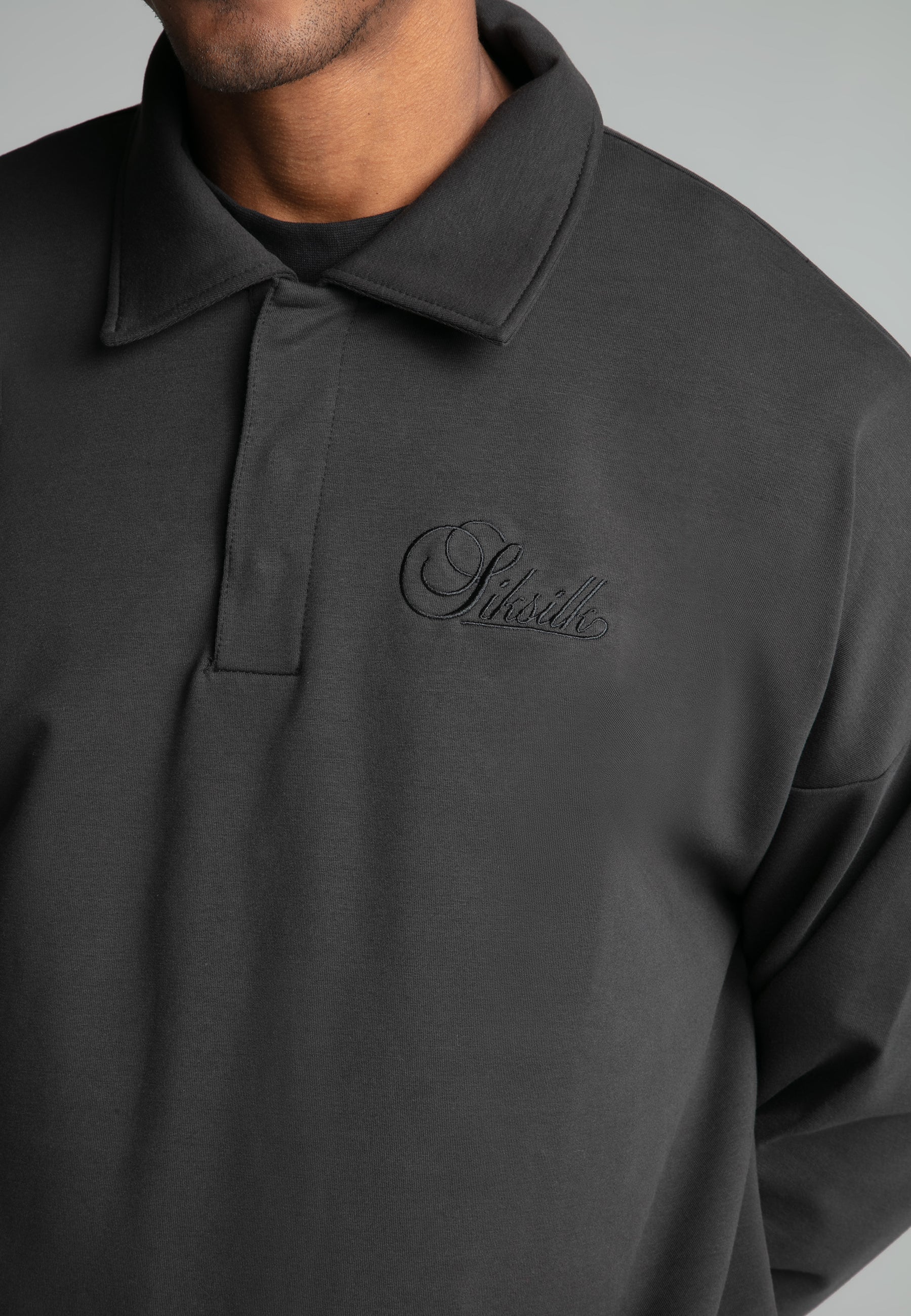 Washed Black Polo Sweater (2)