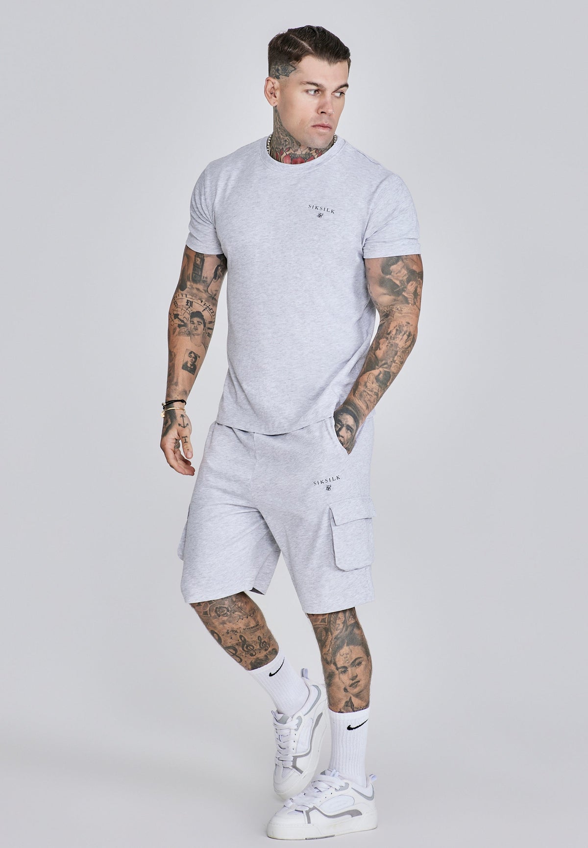 Grey Marl T-Shirt and Shorts Set
