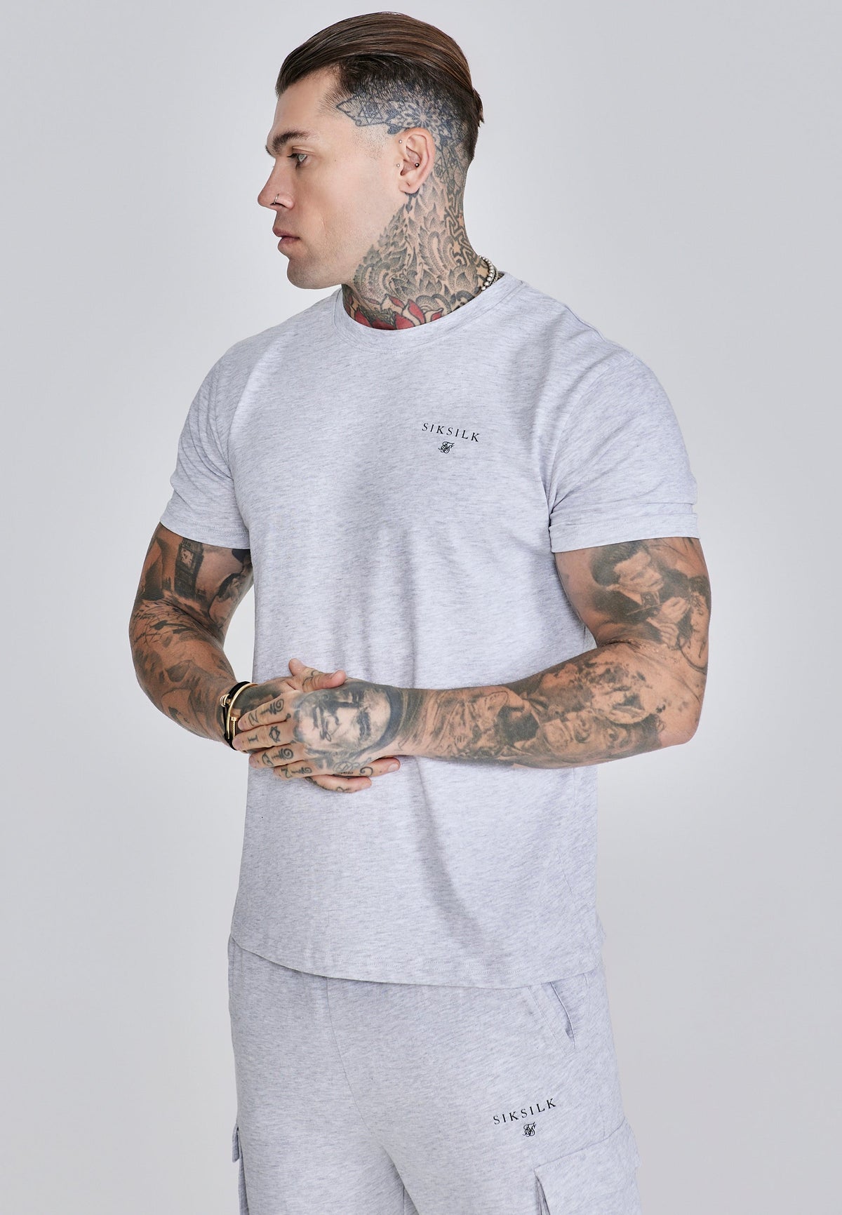 Grey Marl T-Shirt and Shorts Set (1)
