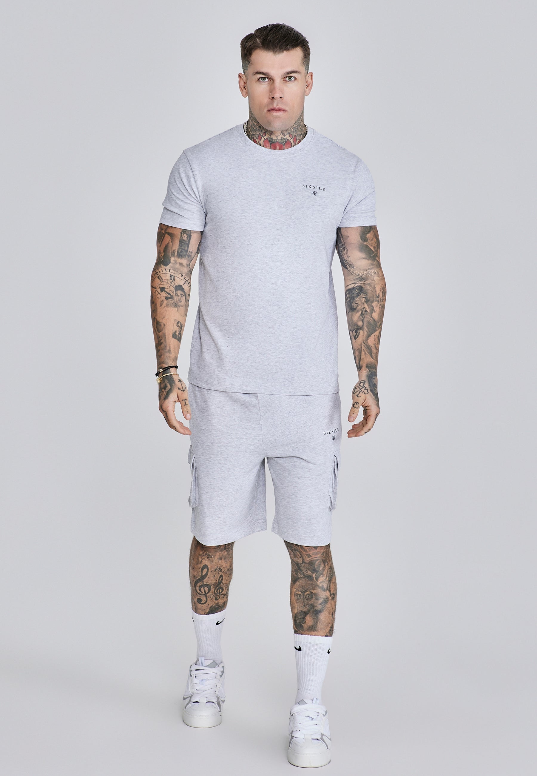 Grey Marl T-Shirt and Shorts Set (3)