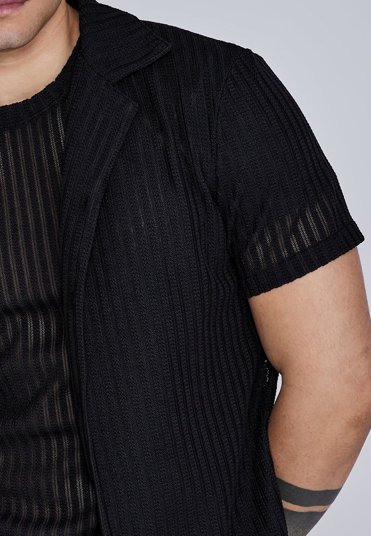 Black Textured Resort Shirt (1)