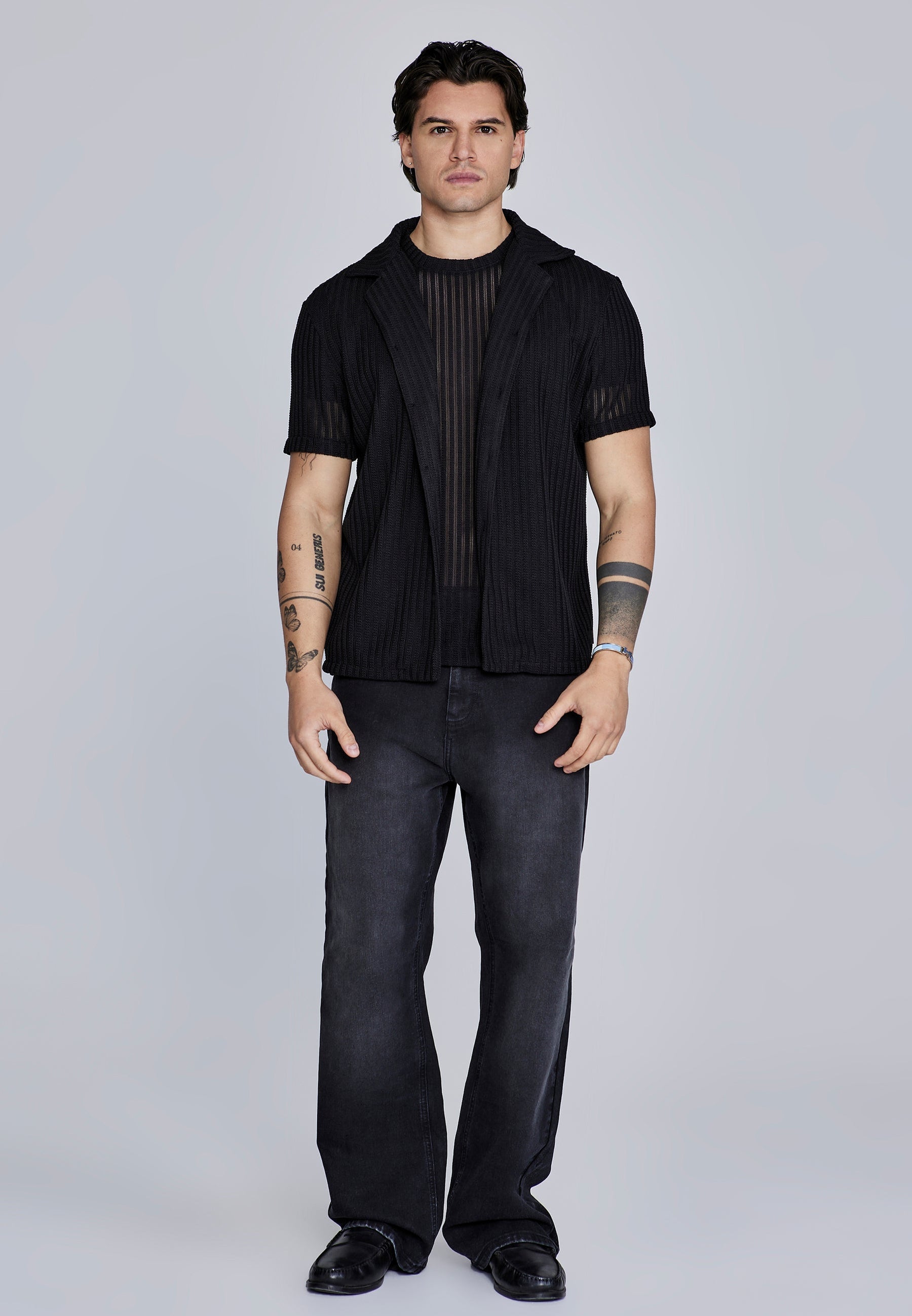 Black Textured Resort Shirt (2)