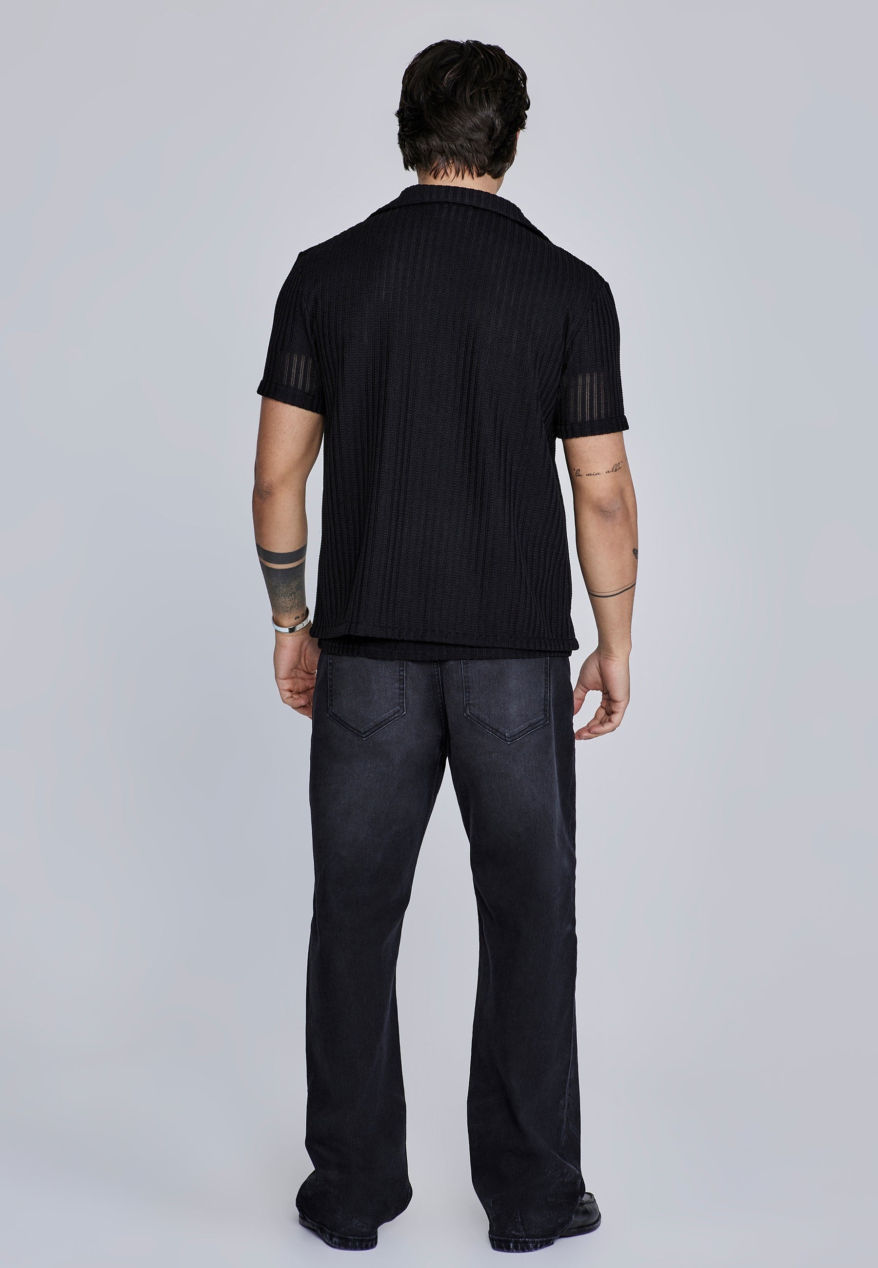 Black Textured Resort Shirt (4)