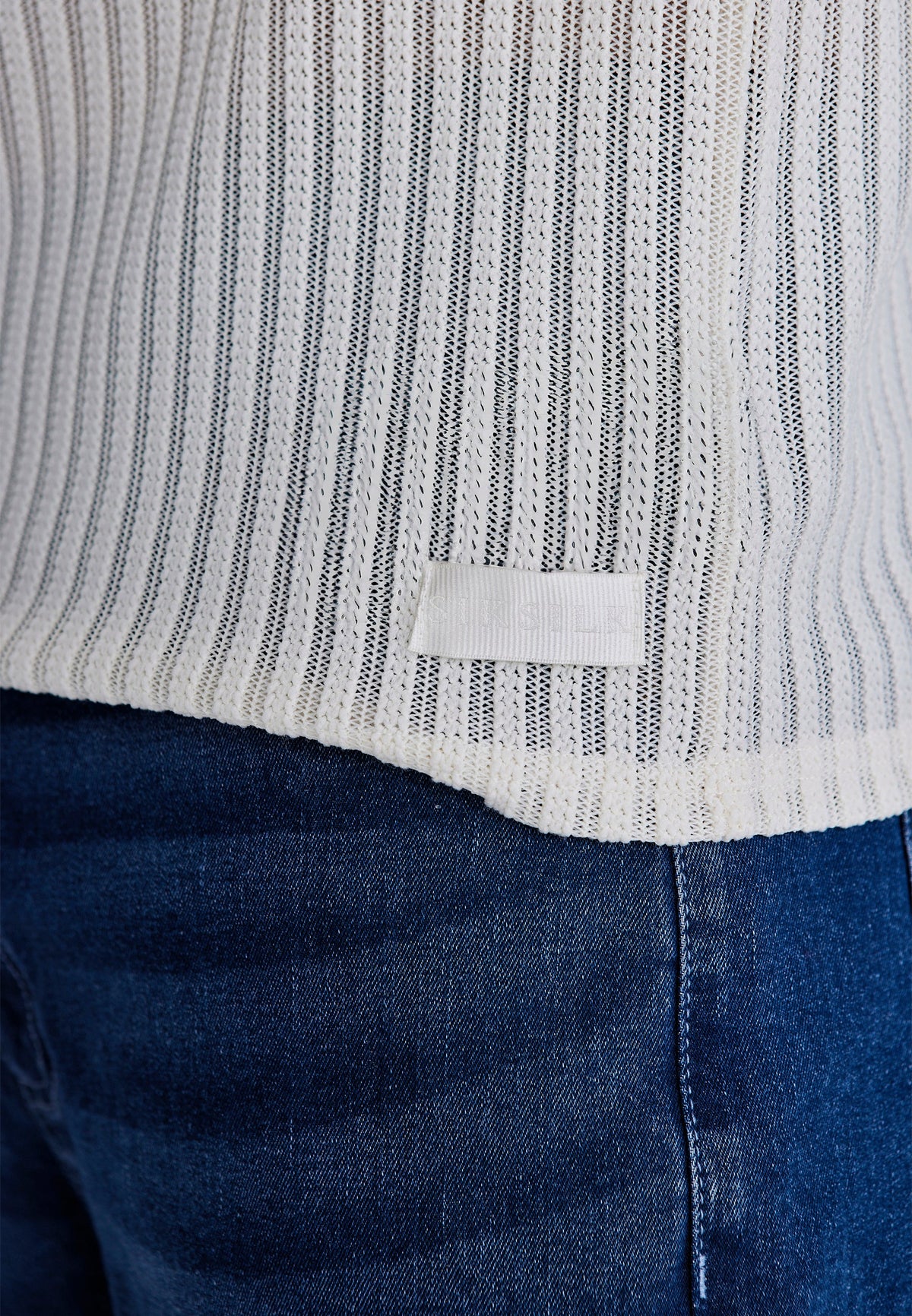 Ecru Textured Muscle Fit T-Shirt (1)