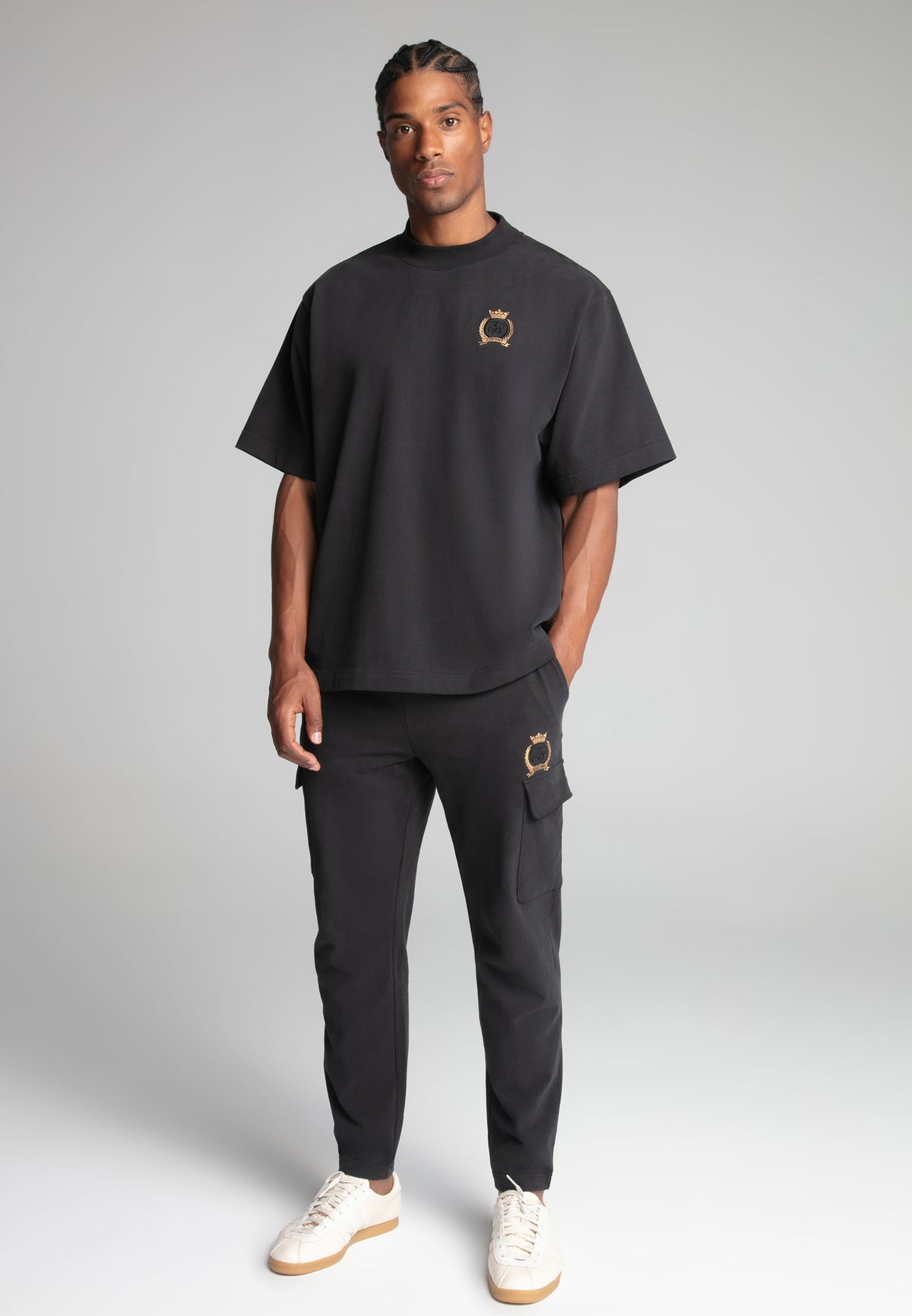 Black Crest Cargo Joggers (1)